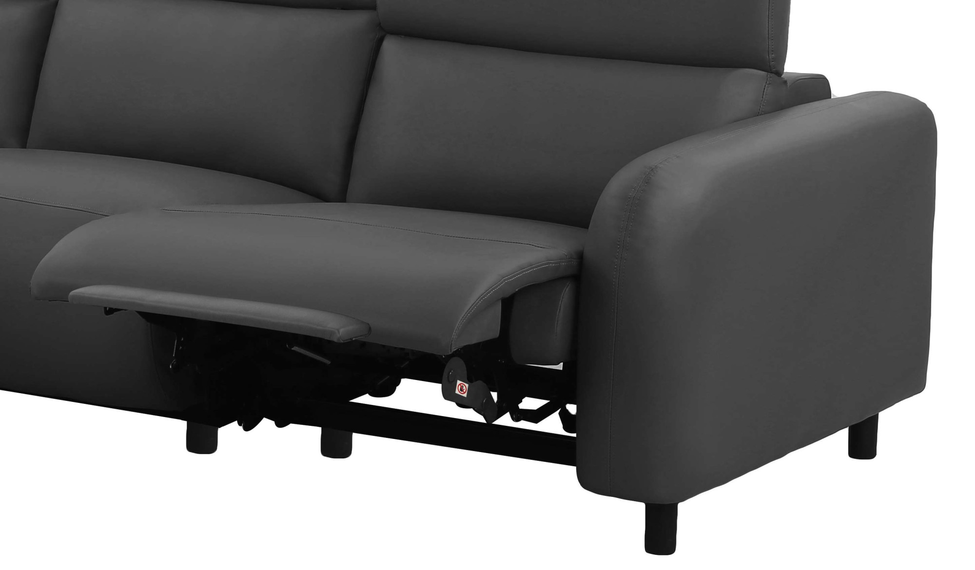 Home affaire Ecksofa »SKAANE Lederoptik, L-Form, 274 cm, manuelle u. elektrische Funktion,«, rundes Design, Kopfteilverstellung, Federkernpolsterung