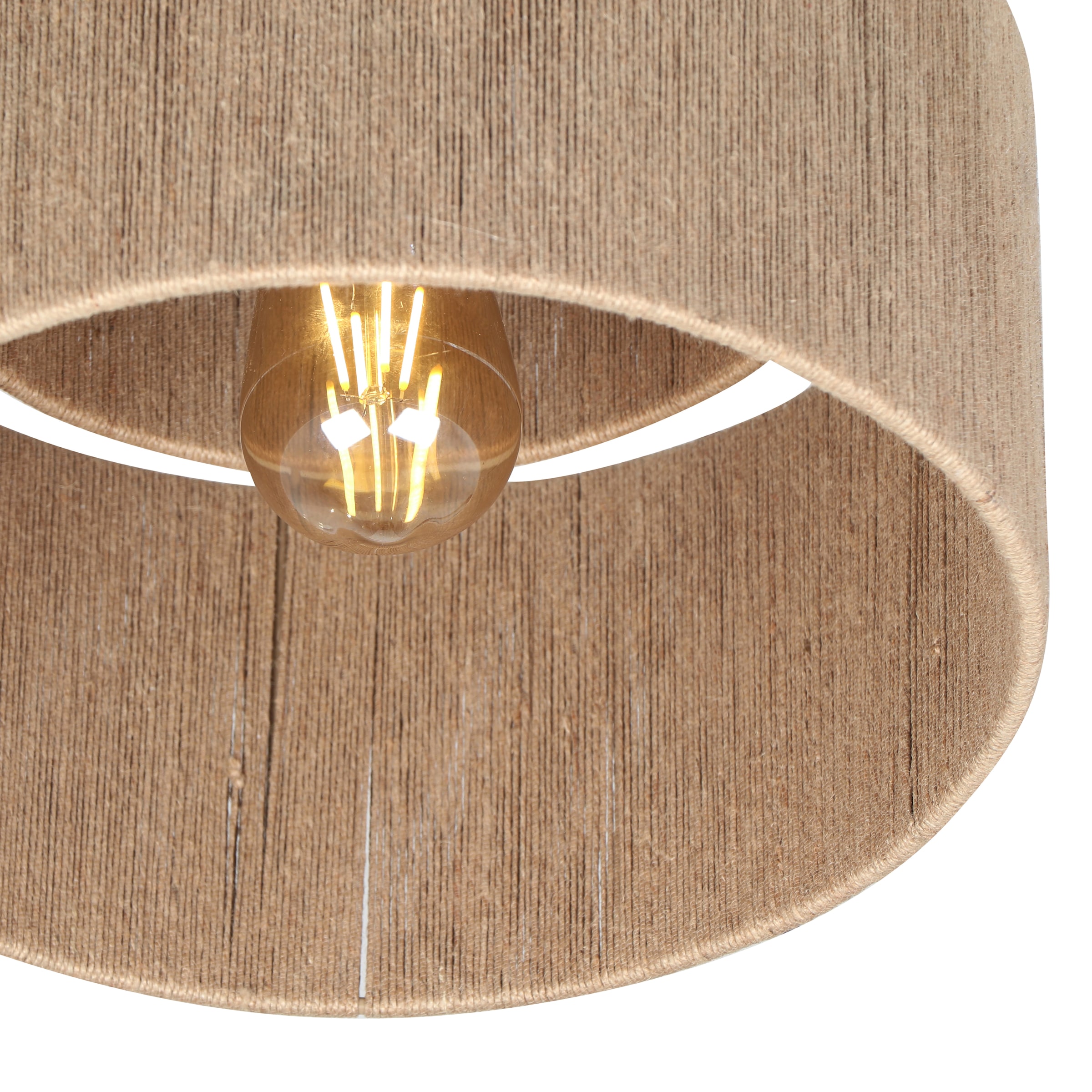TRIO Leuchten Deckenleuchte »SMILLA, runde Deckenlampe mit Jute Lampenschirm Ø 30cm Höhe 23cm« E27 1 Stk. warmweiß - kaltweiß exkl 1x E27 max 10W, Deckenlampe Küche Schlafzimmer Wohnzimmer