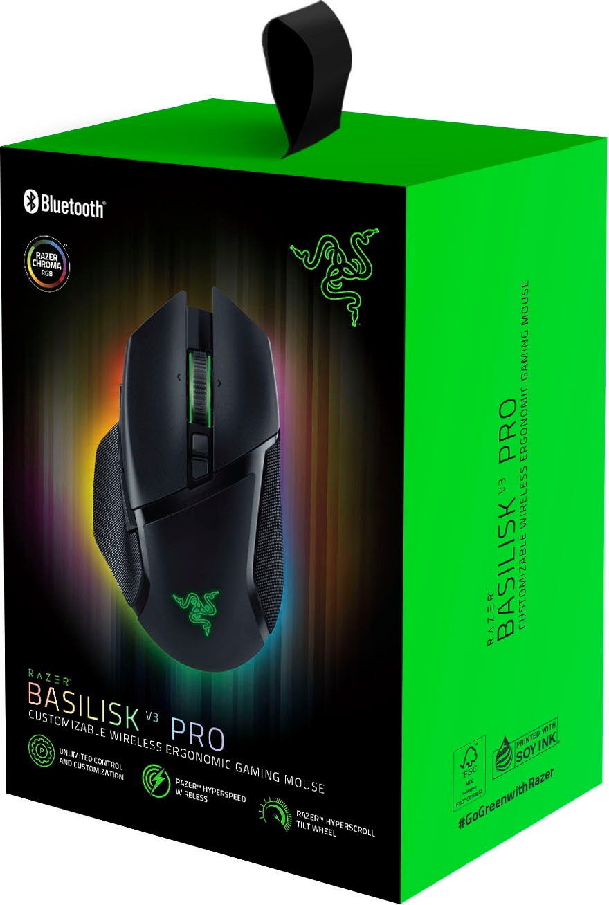 RAZER Gaming-Maus »Basilisk V3 Pro«, RF kabellos + Bluetooth-kabelgebunden-USB