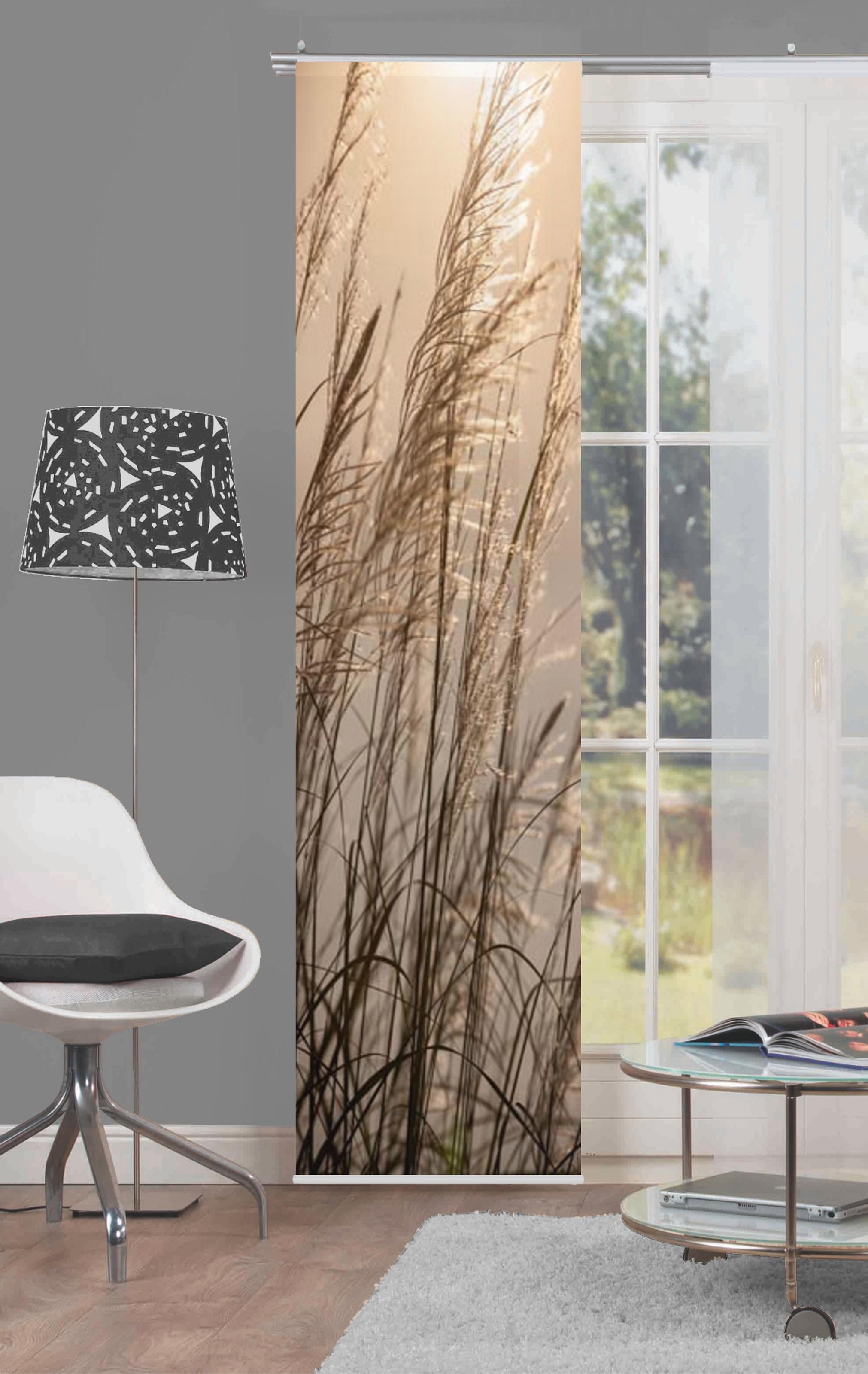 HOME WOHNIDEEN Schiebegardine "CARUSO" Klettband 1 Stk. tlg. HxB: 245x60, i günstig online kaufen