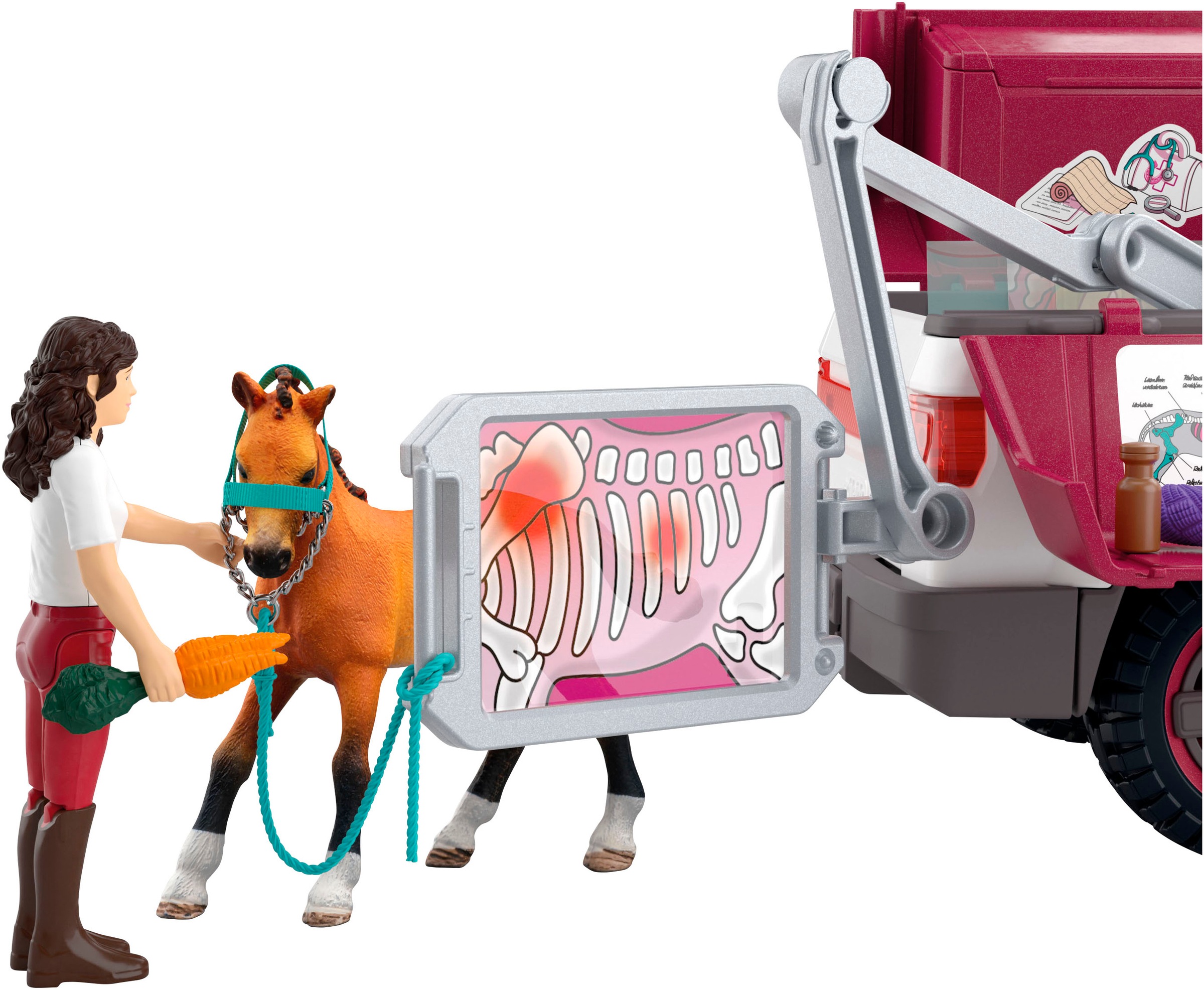 Schleich® Spielzeug-Auto »HORSE CLUB, Mobile Tierärztin mit Anhänger (42704)«, Made in Europe