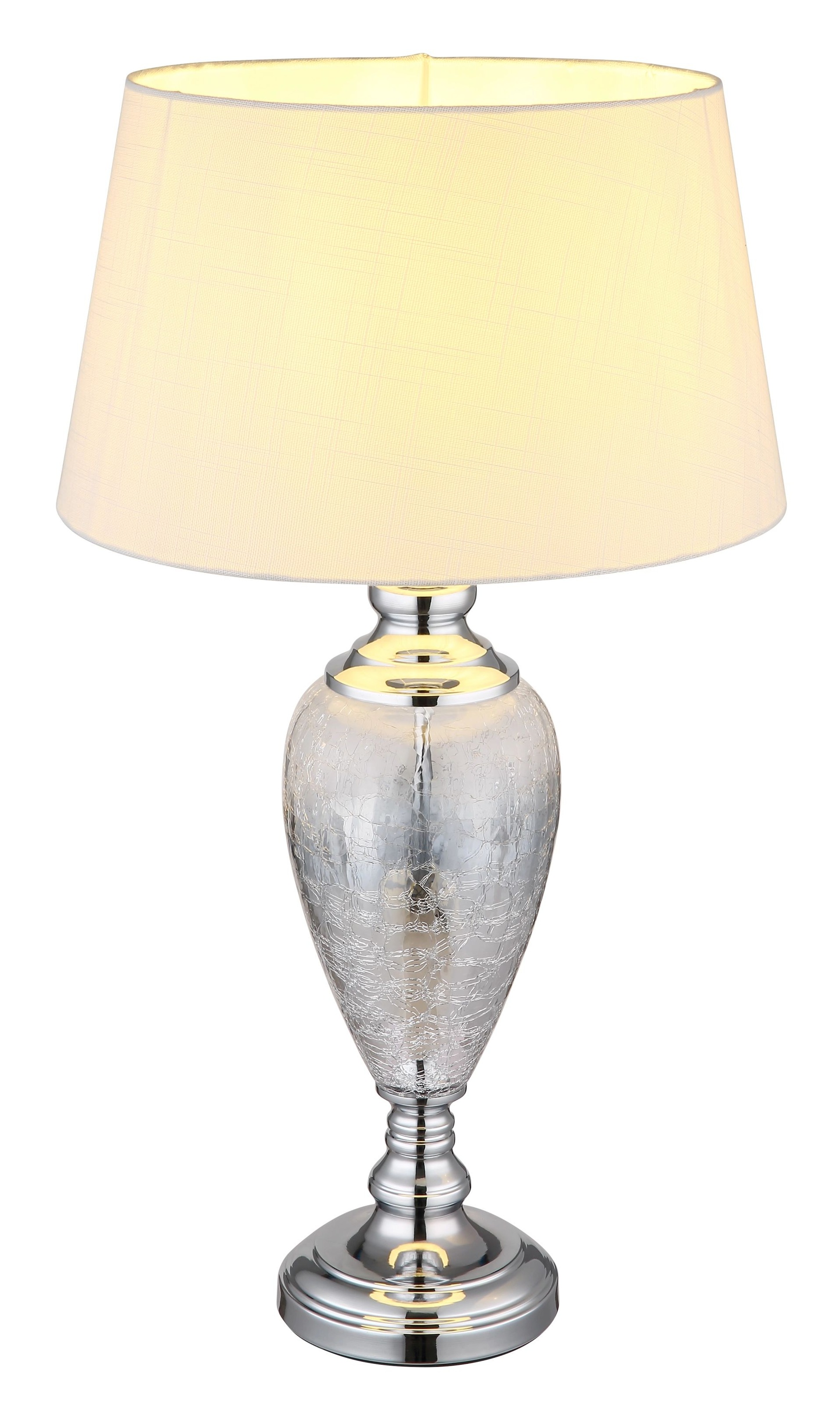 GLOBO LIGHTING Tischleuchte »LEILA«, Leuchtmittel E27 | ohne Leuchtmittel, Design Tischlampe, Wohnzimmer, Schlafzimmer, Flur, Textilschirm
