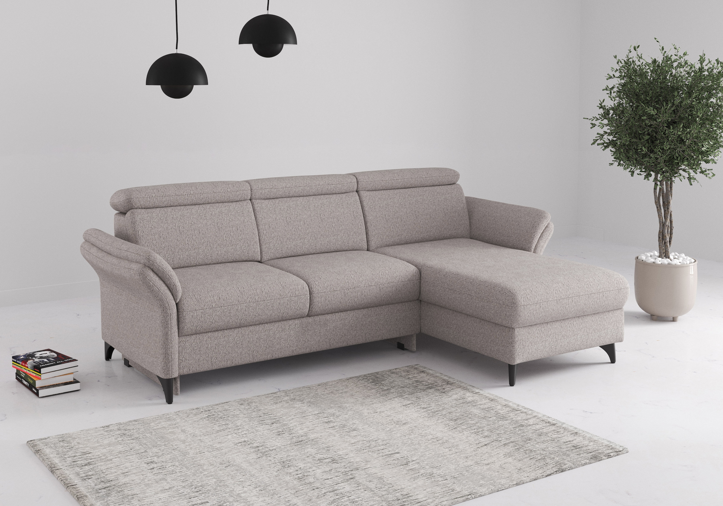 sit&more Ecksofa "Glendale, L-Form" inkl. Kopfteilverstellung, wahlweise mit Vorziehsitz und Bettkasten