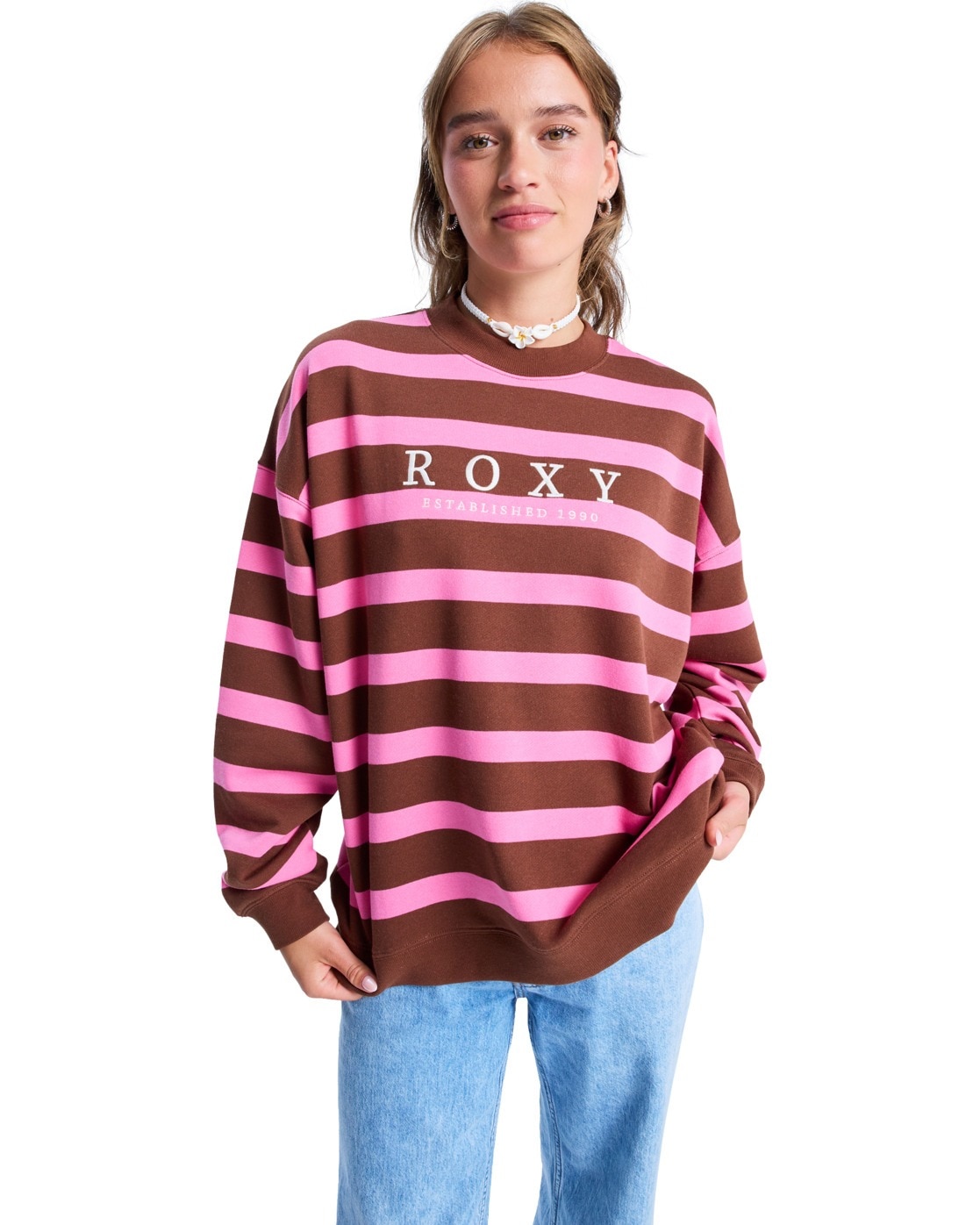 Roxy Sweatshirt "Strictly Stripes Oversized" günstig online kaufen