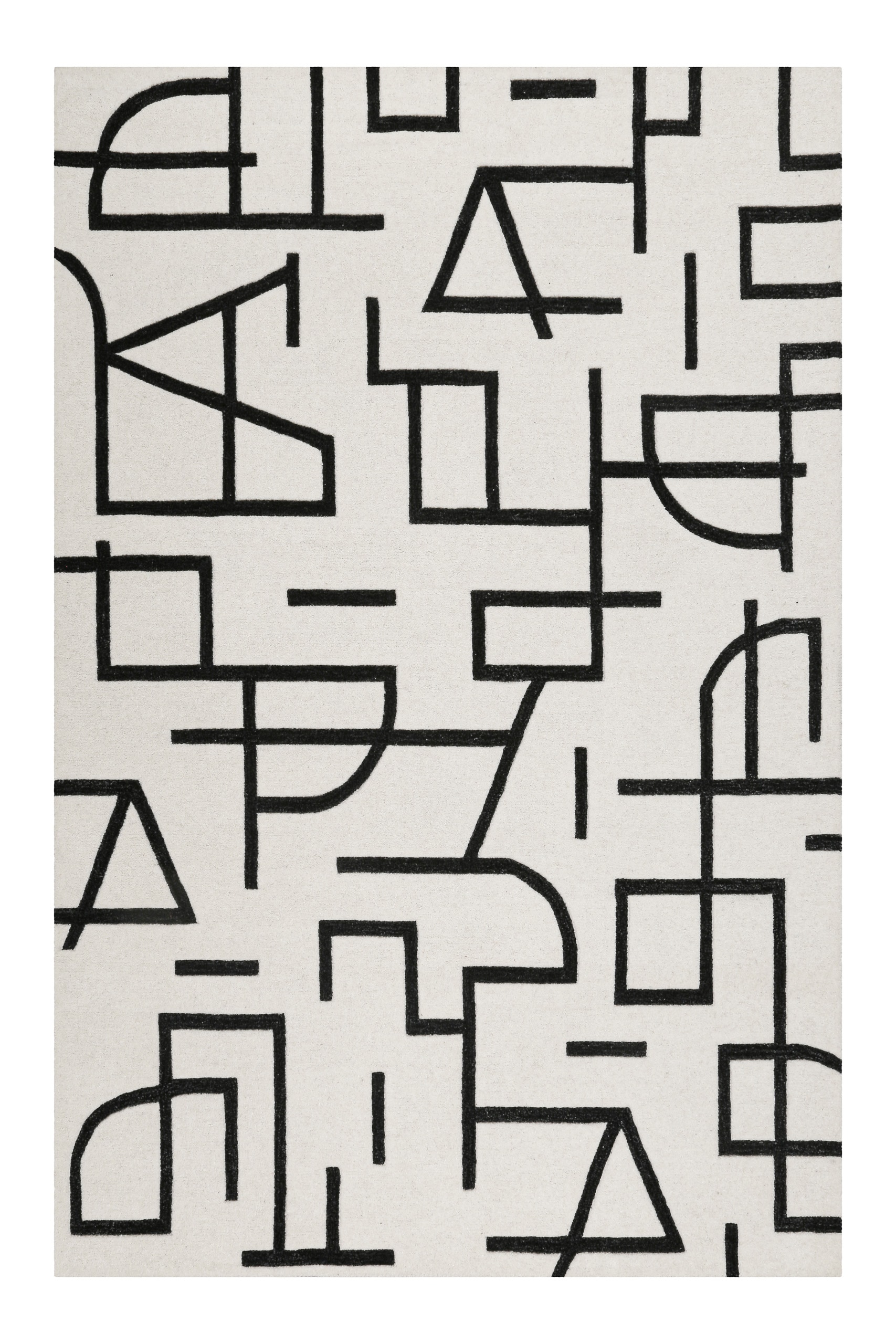 Wecon home Teppich »Beatrice« rechteckig 13 mm Höhe Kurzflorteppich, Schurwolle, Konturenschnitt, handgetuftet, Wohnzimmer