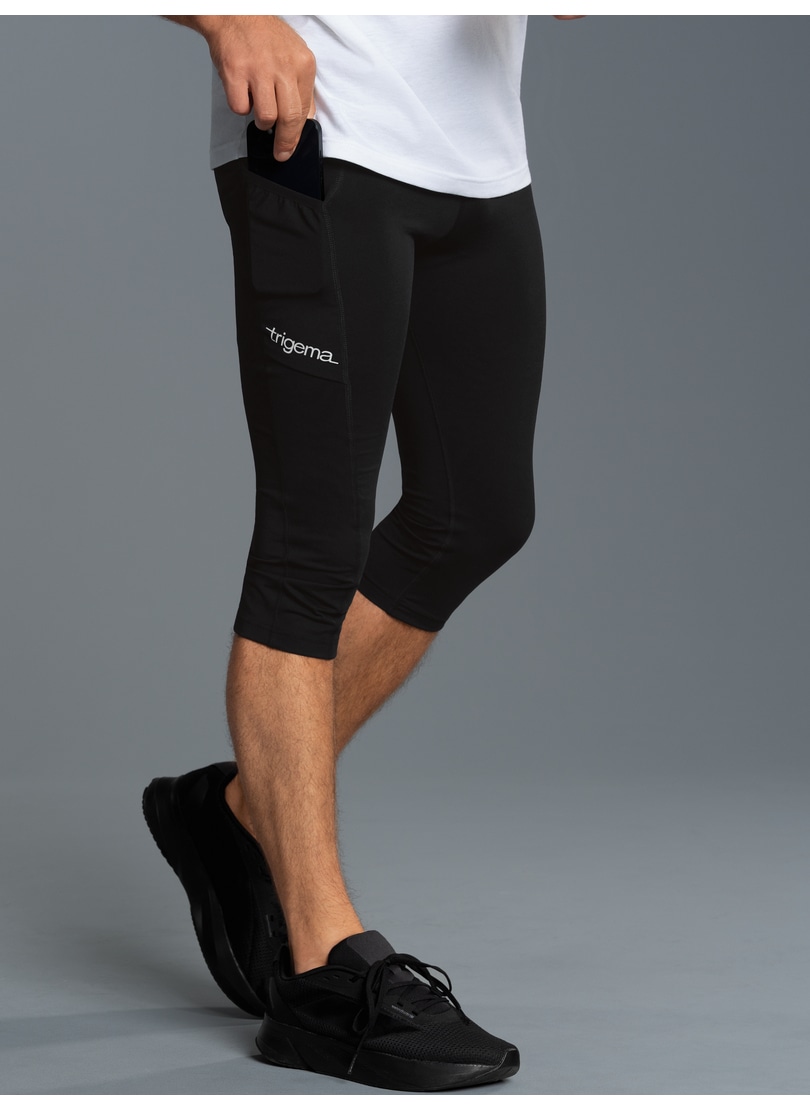 Jerseyhose »TRIGEMA Kurze Sportleggings mit Seitentasche«, (1 tlg.)