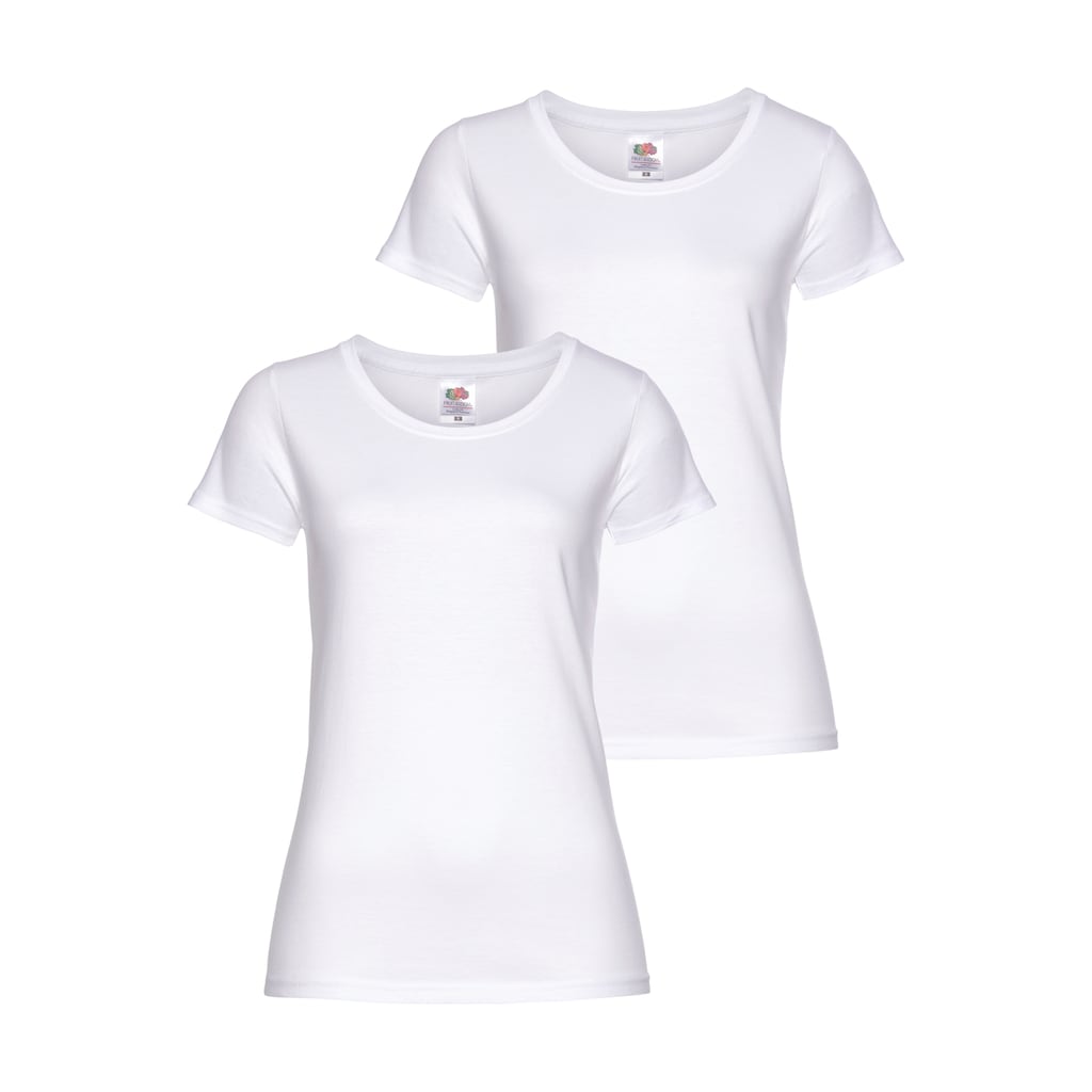 Fruit of the Loom Rundhalsshirt »Lady Fit Premium«, (Packung, 2 tlg., 2er-Pack)