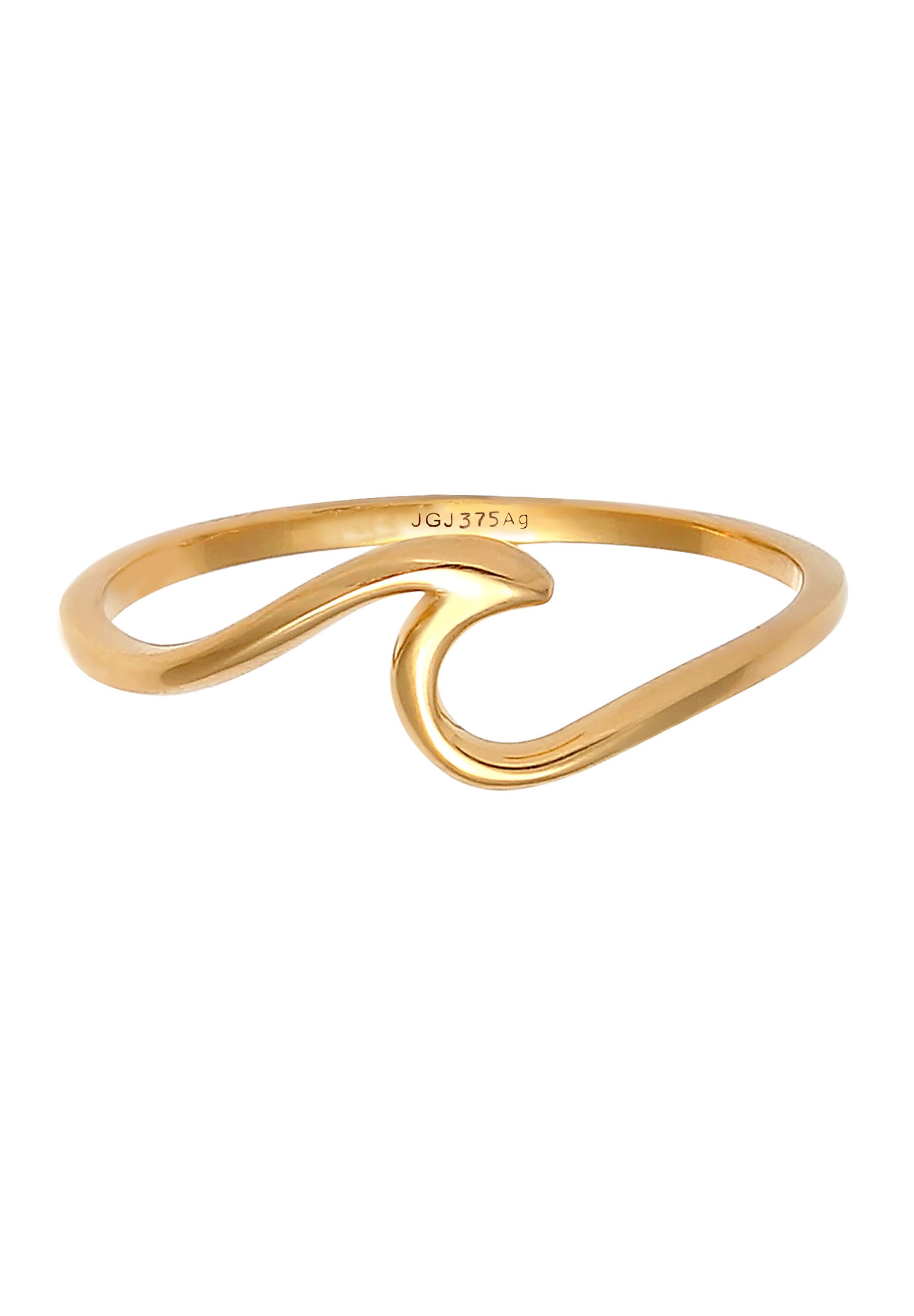 Elli Premium Fingerring »Wellen Wave Strand Maritim 375 Gelbgold«