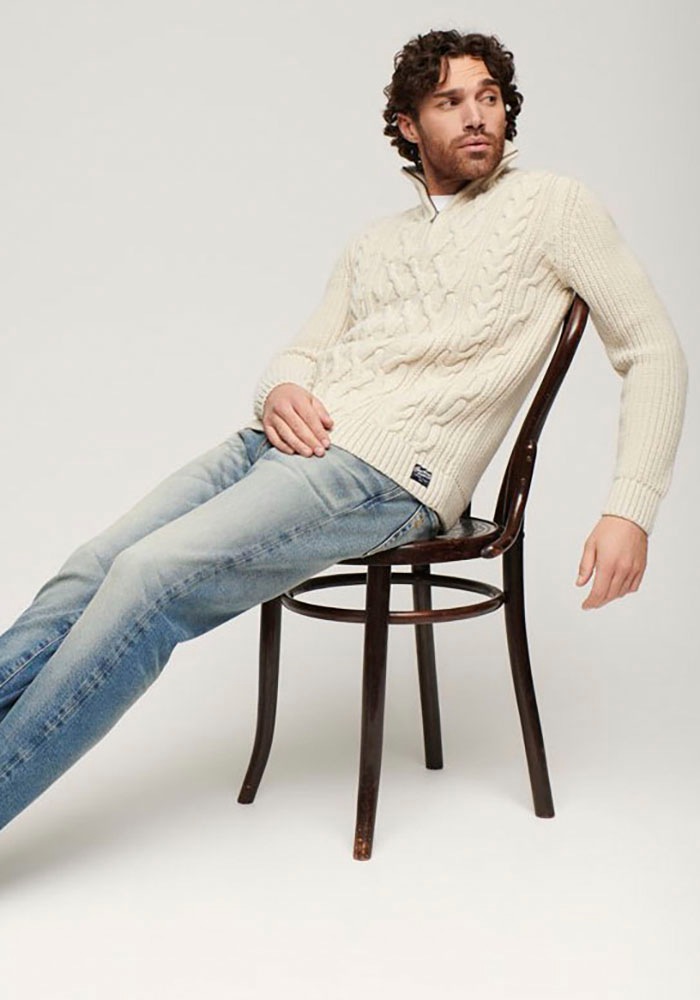 Superdry Strickpullover »Jacob Cable Knit Half Zip«