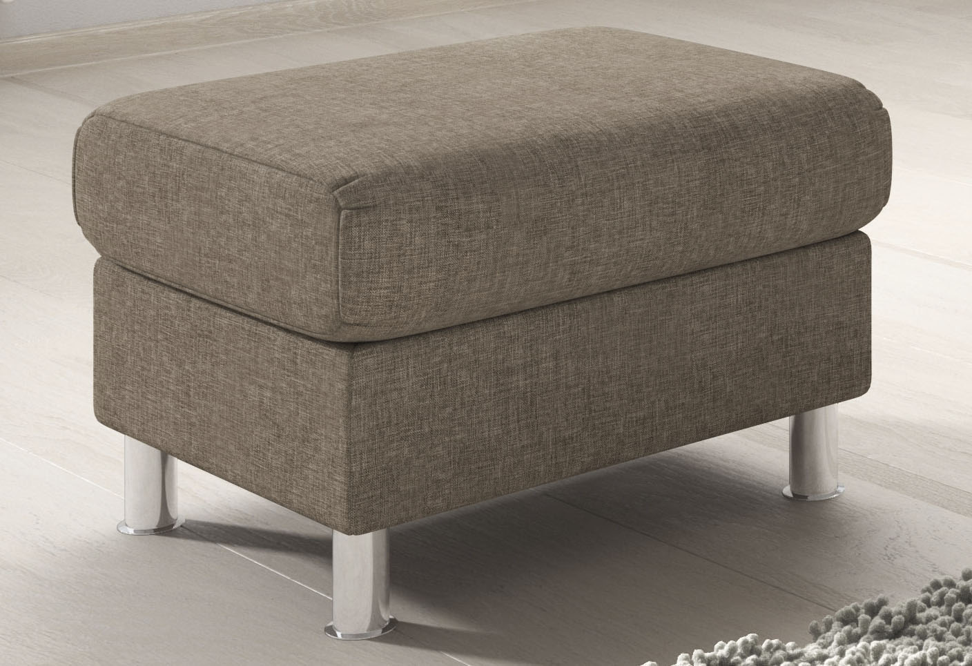 TRENDMANUFAKTUR Hocker "Rondo II zeitlos und bequem" wahlweise mit komfortablem Federkern, frei im Raum stellbar