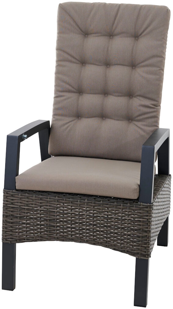 Siena Garden Gartensessel »»Taranto Move« charcoal-grey inkl. Kissen«, Rückenlehne stufenlos...
