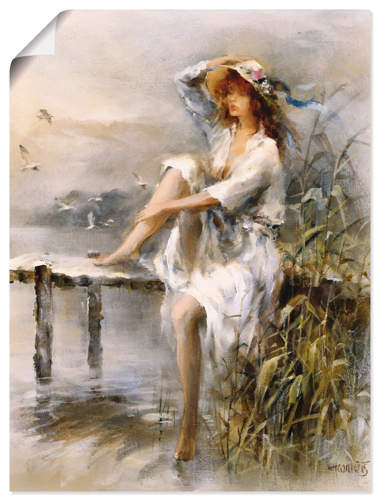 Artland Wandbild "Wasserseite" Frau 1 Stk. tlg. als Leinwandbild, Poster, W günstig online kaufen