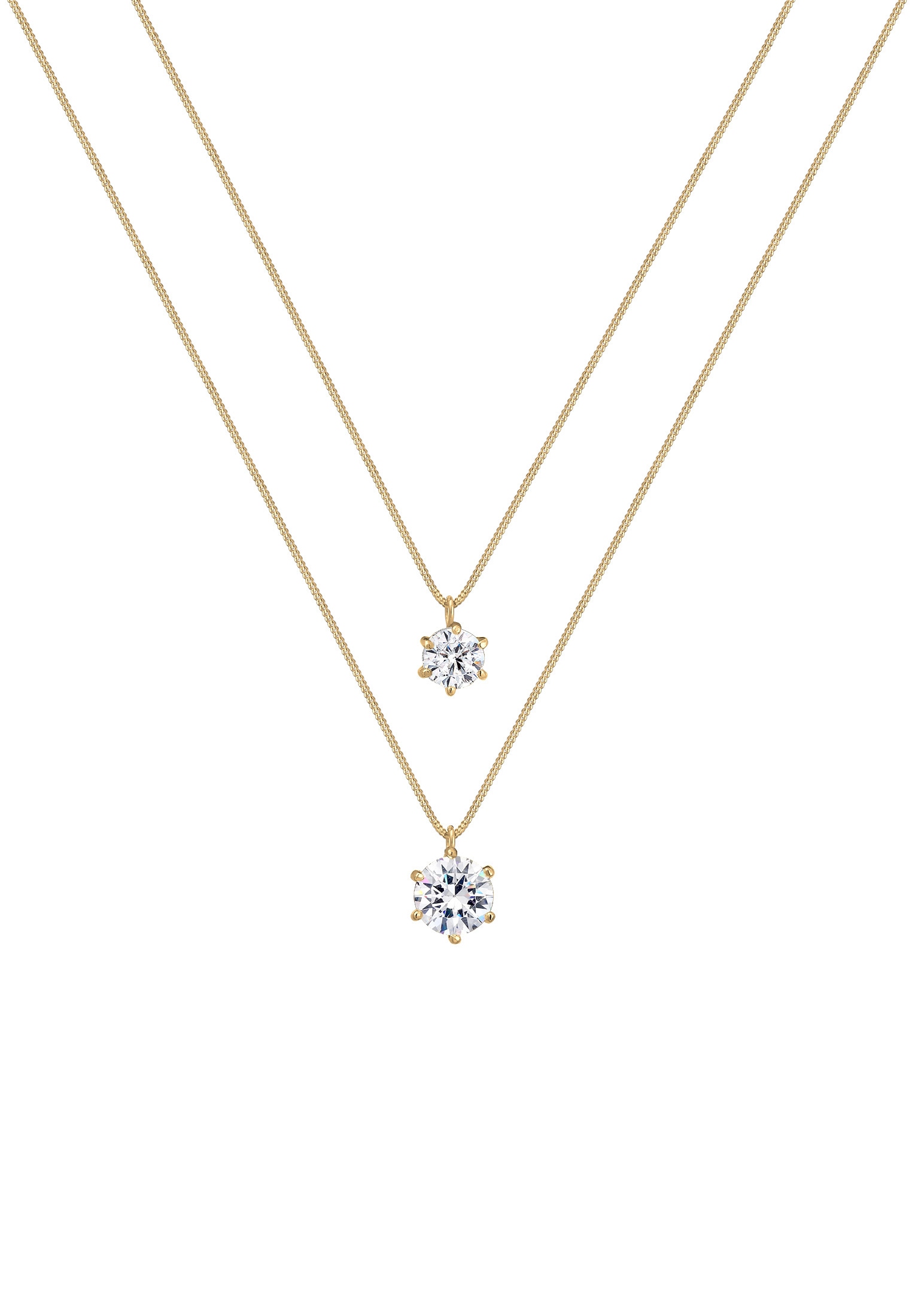 Elli Gliederkette »Layer Kristalle rund 925 Silber«