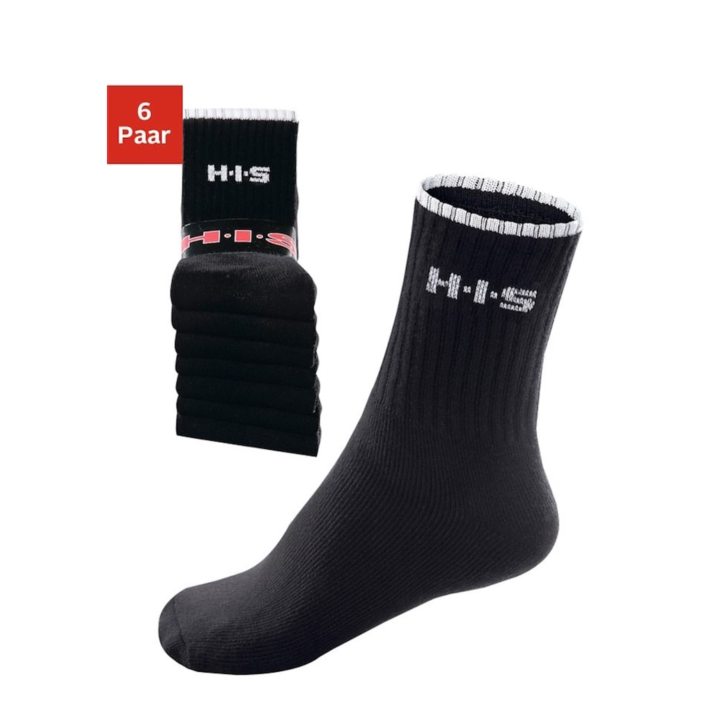 H.I.S Sportsocken, (Packung, 6 Paar), mit Frottee & verstärkten Belastungszonen