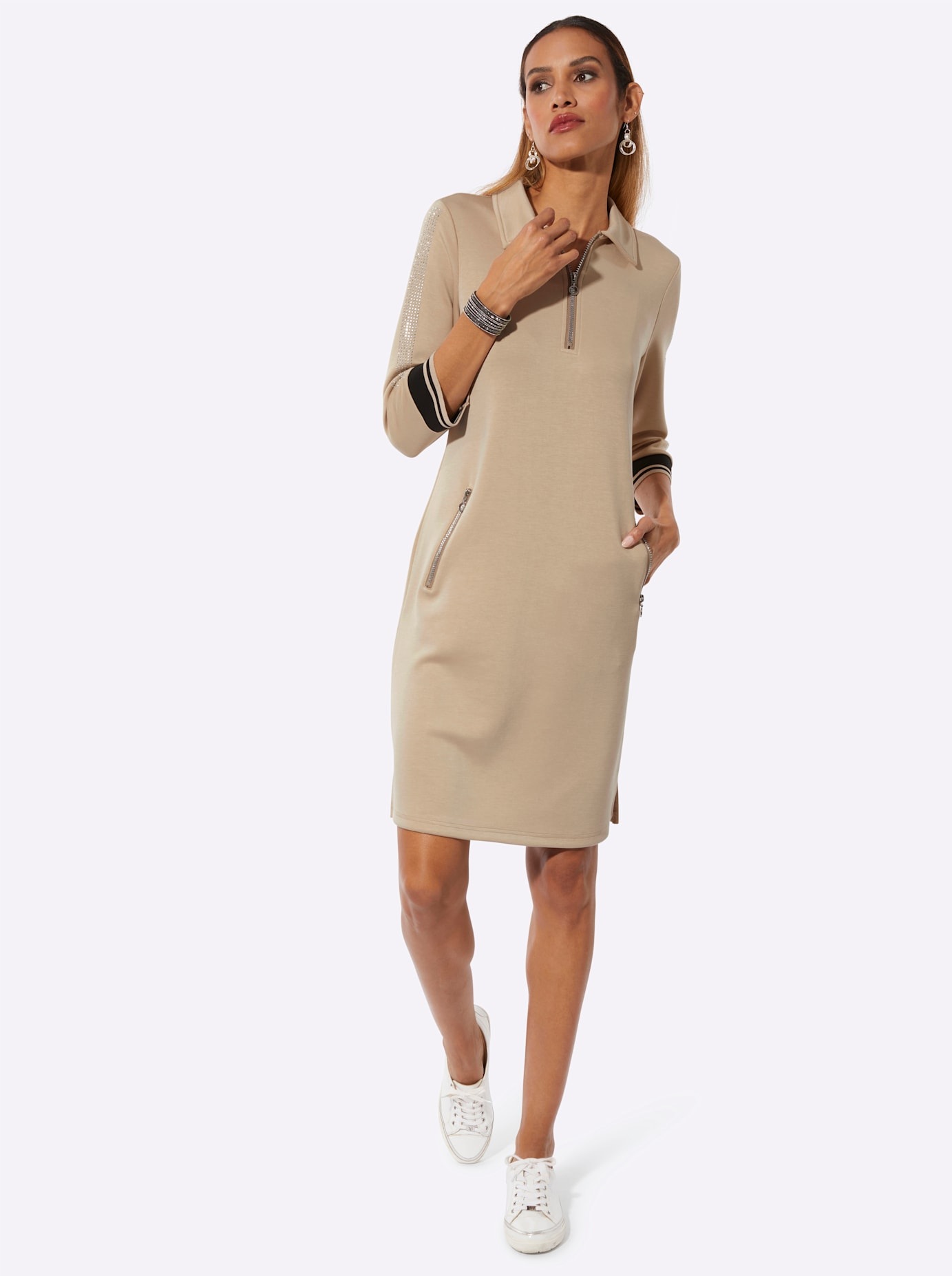 creation L Shirtkleid "Modal-Mix-Kleid" Reißverschlusstasche günstig online kaufen