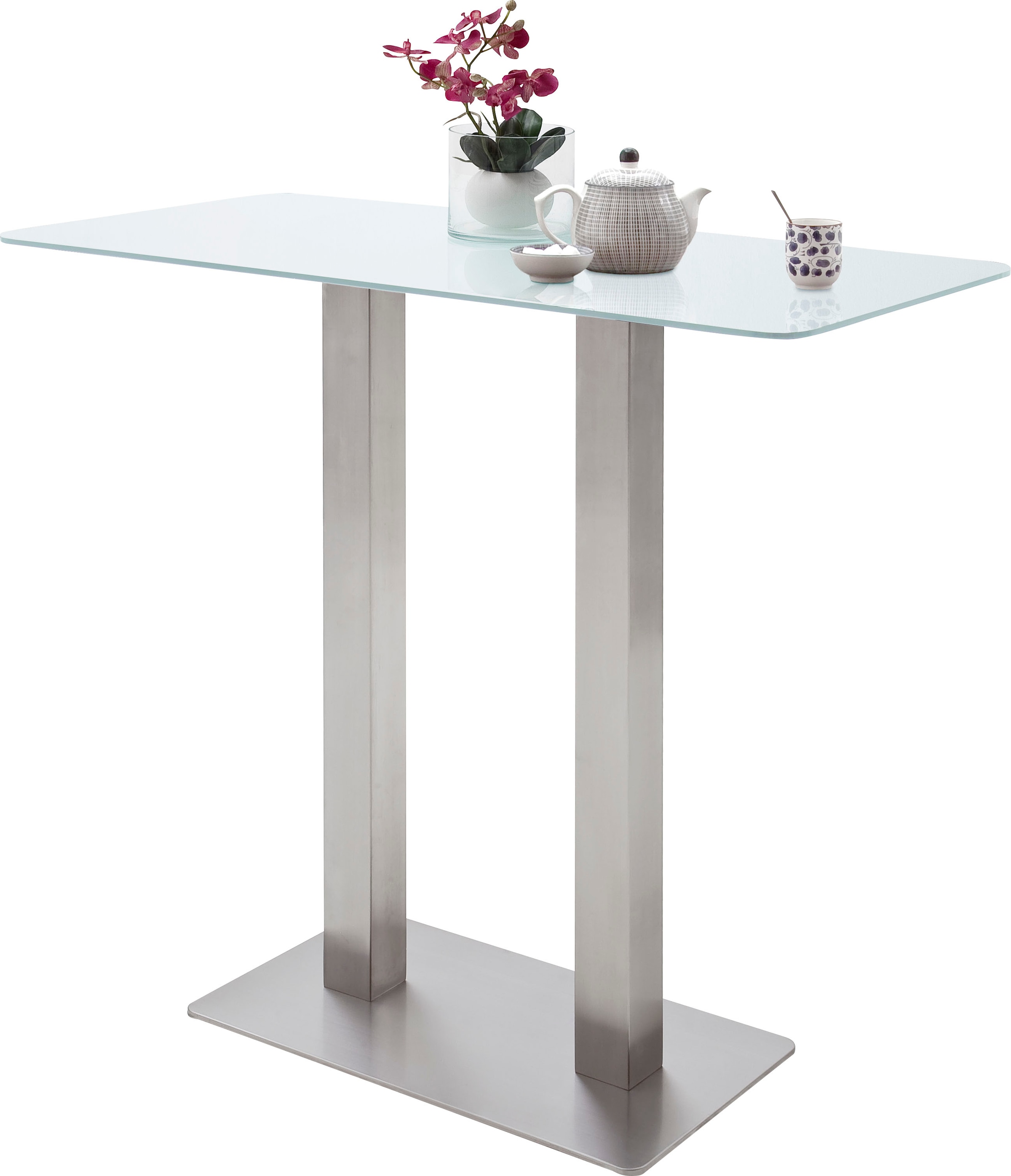 MCA furniture Bartisch mit | Tischplatte »Zarina«, Gestell Glaskeramik Bartisch mit Edelstahl BAUR bestellen