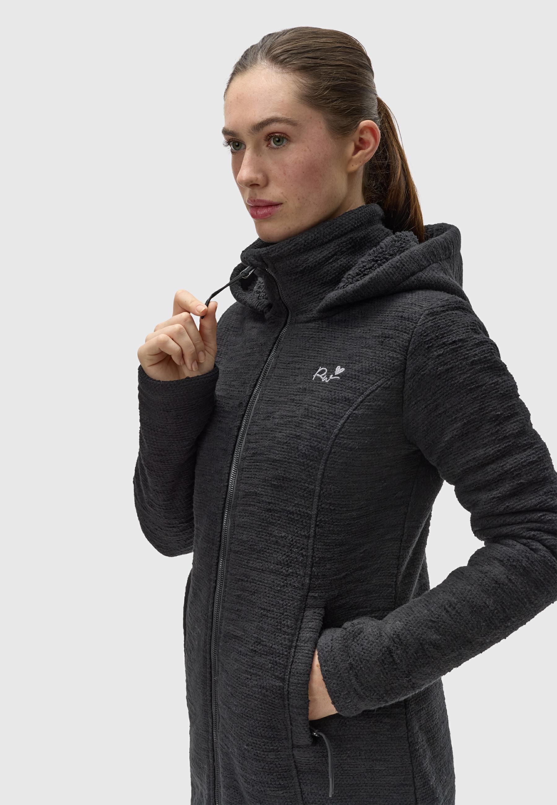 Ragwear Longstrickjacke »Leysha Melange«, Sportliche Kapuzenjacke in melierter Strick-Optik