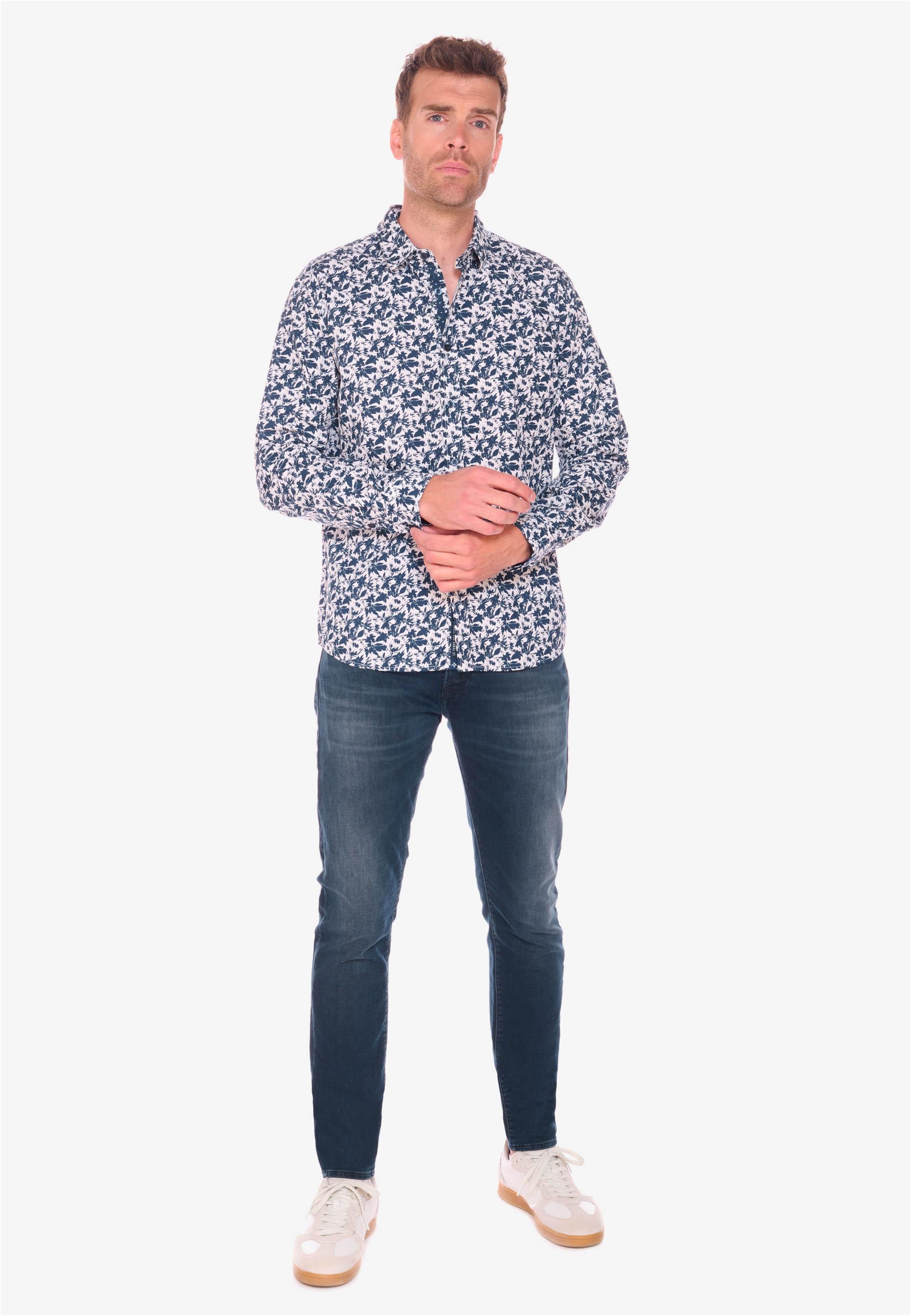 Le Temps Des Cerises Langarmhemd »JUNA«, mit stylischem Allover-Muster