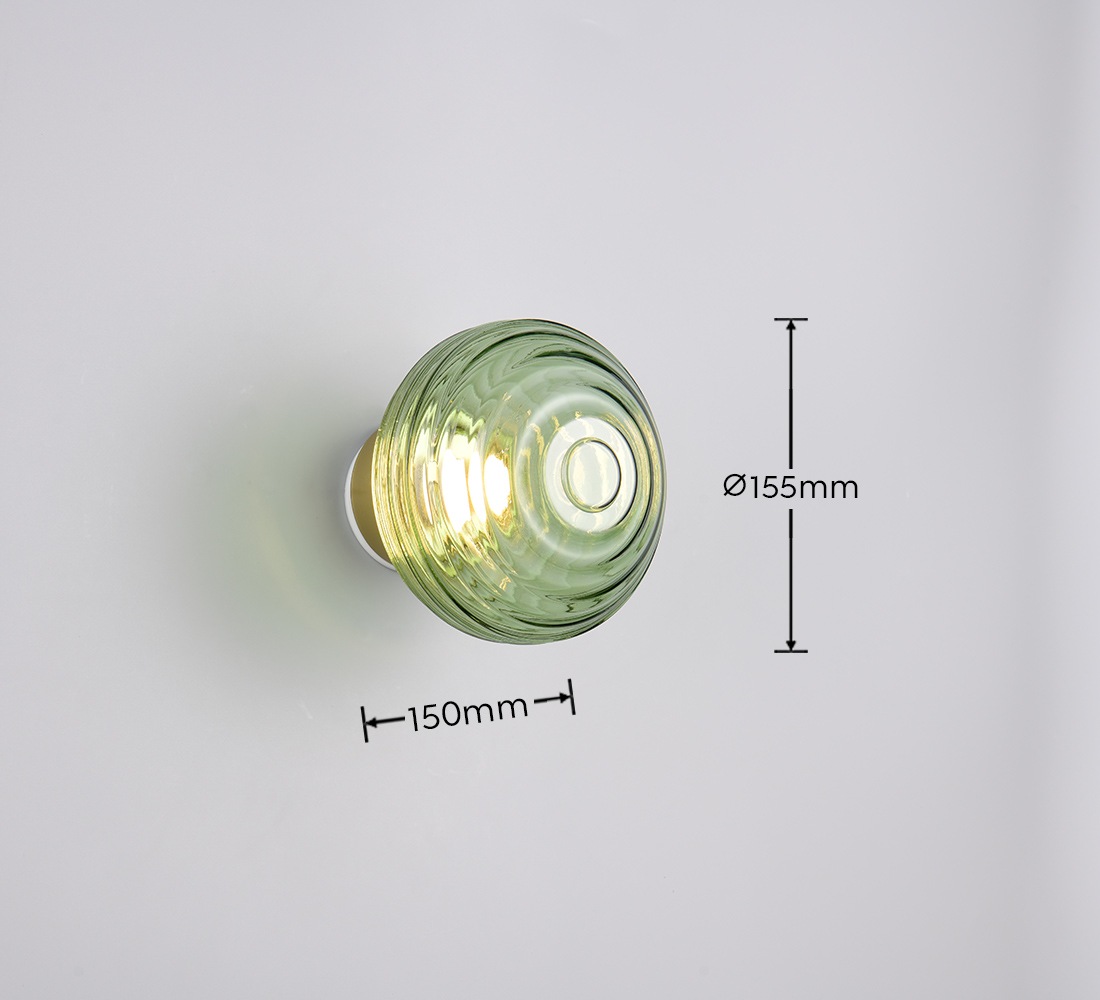 REALITY Leuchten LED Wandleuchte »EARL, runde Akku Wandlampe mit Touchdimmer, USB-Anschluss Ø 15,5cm«, 1 flammig, Leuchtmittel LED-Board | LED fest integriert, Akku Wandlampe Glasschirm, einfache Wandbefestigung, Tiefe 15 cm