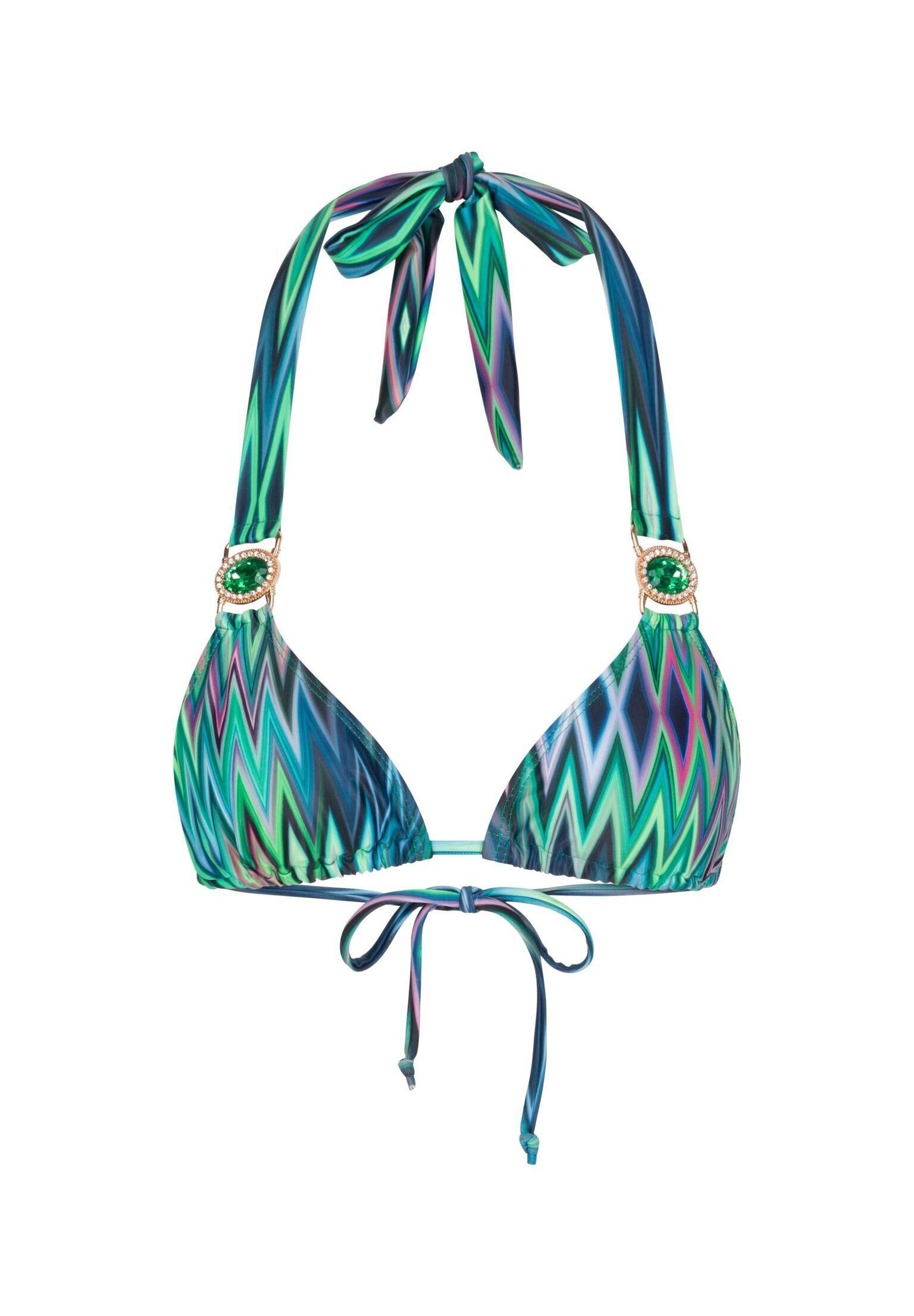 Moda Minx Triangel-Bikini-Top »Chic in Chevron«, (1 St.), mit funkelndem Steinbesatz