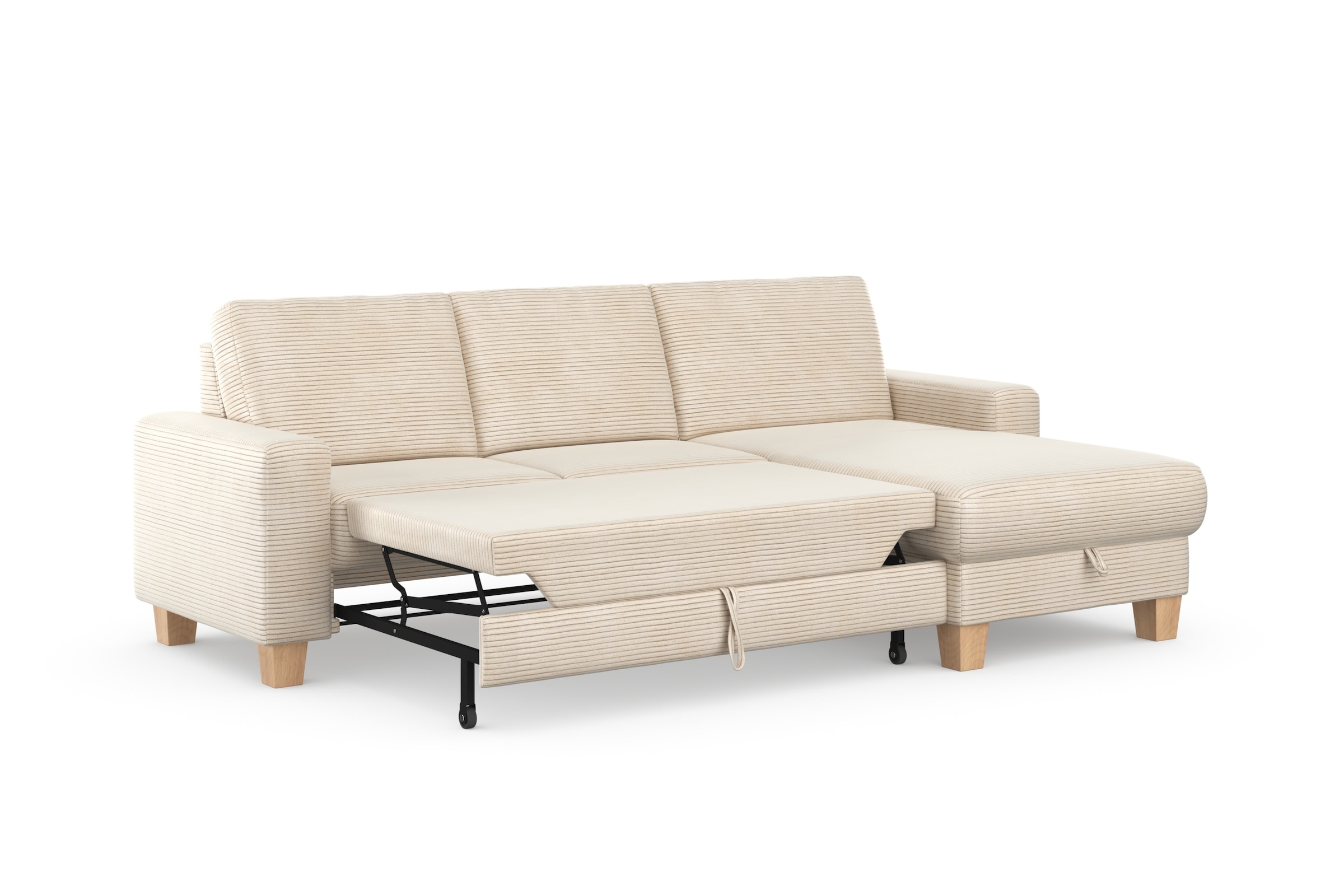 Home affaire Ecksofa »Summer L-Form«, mit Recamiere, mit oder ohne Bettfunktion und Bettkasten, Cord-Bezug