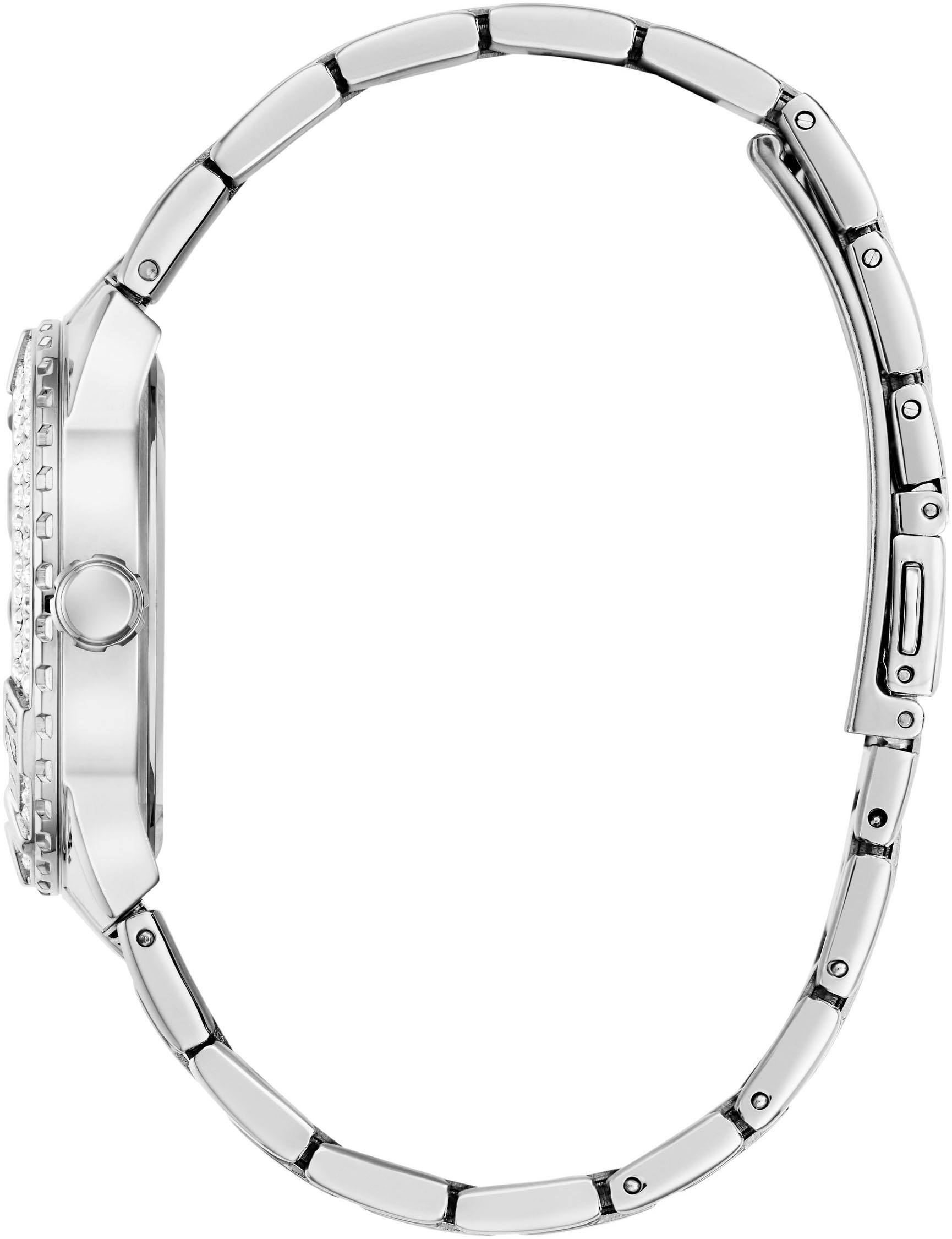 Guess Quarzuhr »SANGRIA«, Armbanduhr, Damenuhr, Edelstahlarmband