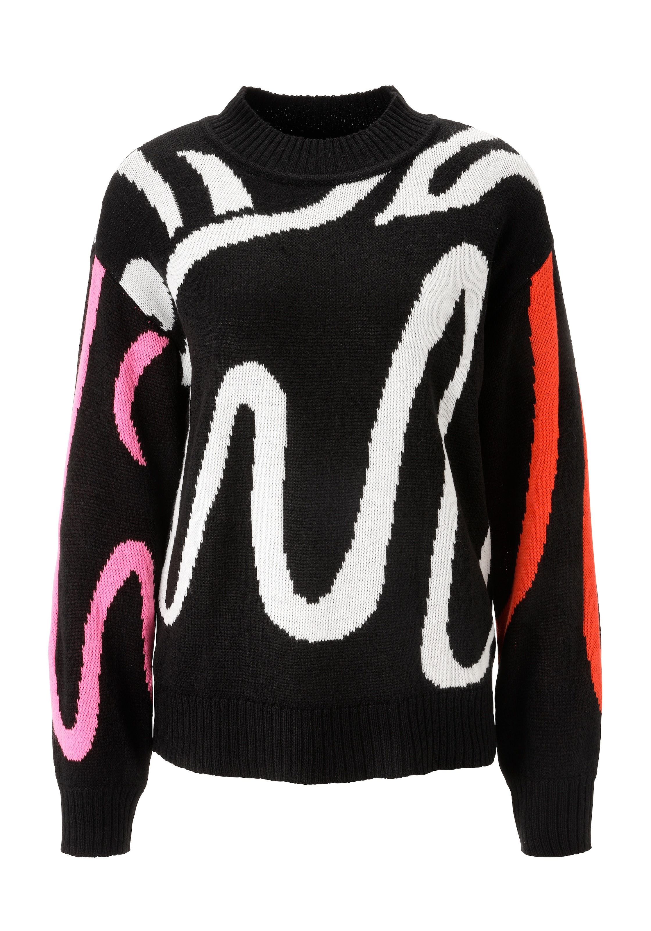 Aniston CASUAL Strickpullover, mit grafischem Muster im Color-Blocking - NEUE KOLLEKTION