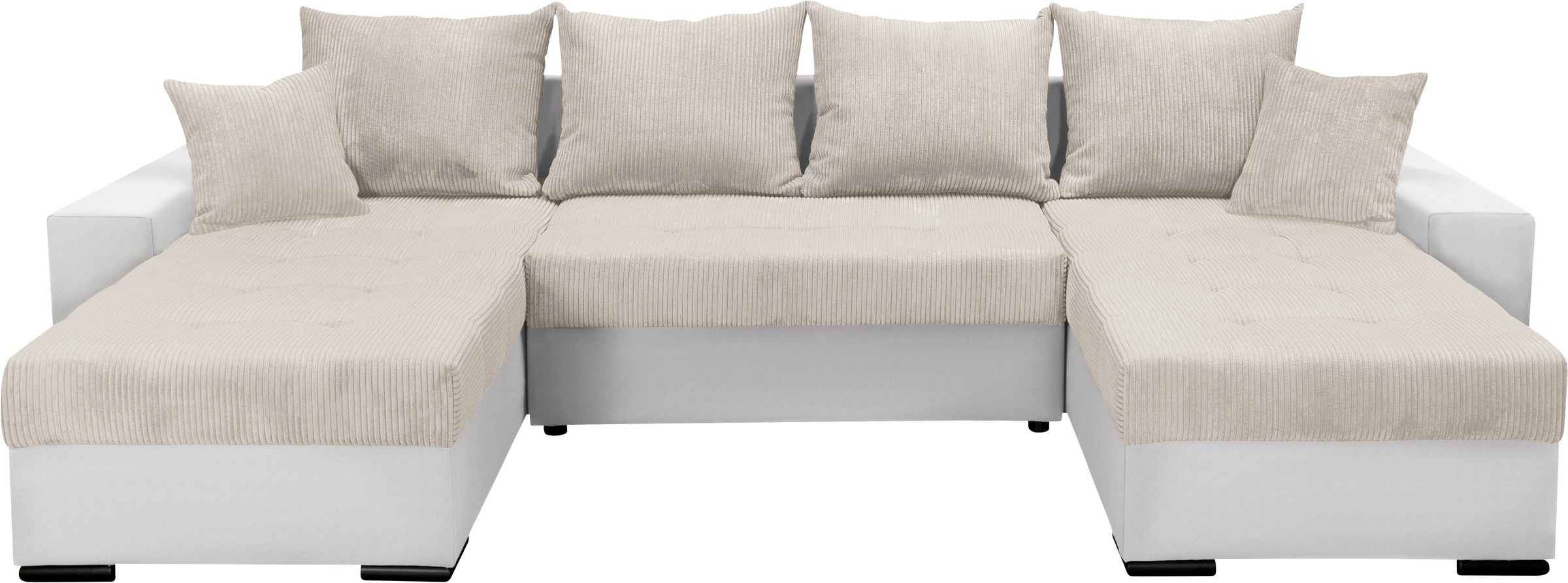 COLLECTION AB Wohnlandschaft "Josy XL U-Form, B: 313 cm in Cord, Cord-Mix" Schlaffunktion, Bettkasten & 2 Zierkissen, Federkern