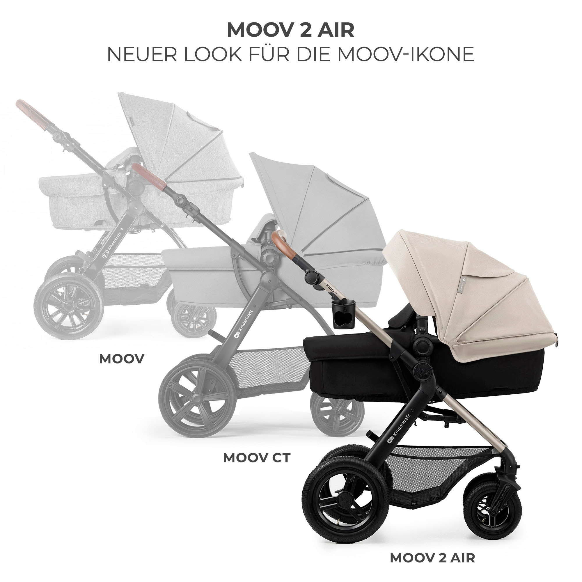 Kinderkraft Kombi-Kinderwagen »MOOV 2 4in1 AIR«, 27 kg, mit Luftreifen