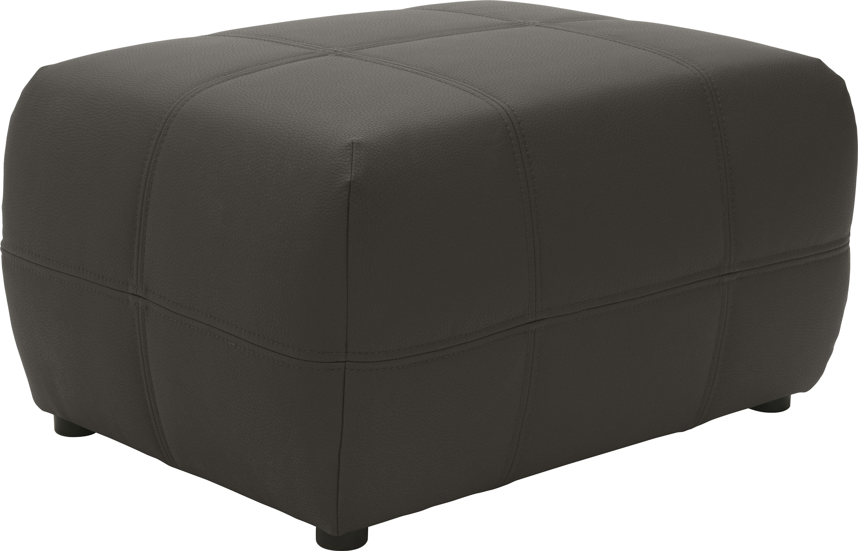 DOMO collection Hocker "BRANDON, komfortabel" kleine Ausführung, passend zu "Brandon" in Leder und Luxus-Kunstleder