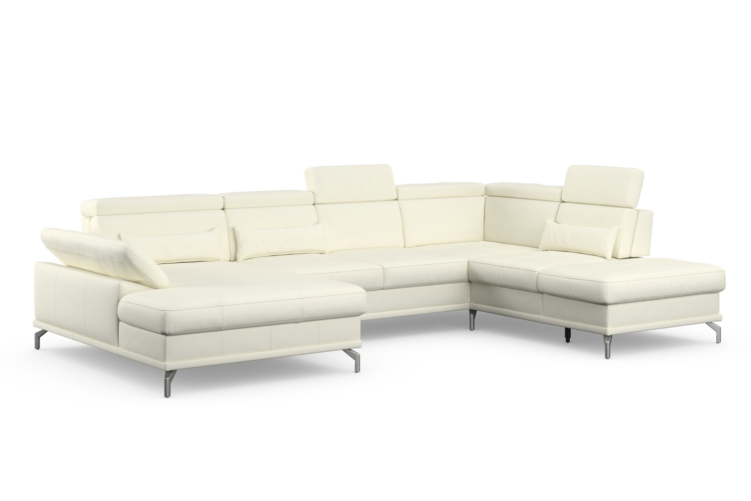 sit&more Wohnlandschaft »Cabrio U-Form, mit Sitztiefenverstellung, Arm- und Kopfteilverstellung«, 3 Nierenkissen, Federkern, optional Bettfunktion und Stauraum