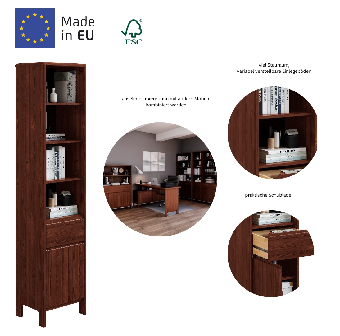 Home affaire Regal »Luven«, zertifiziertes Massivholz, Breite 44 cm