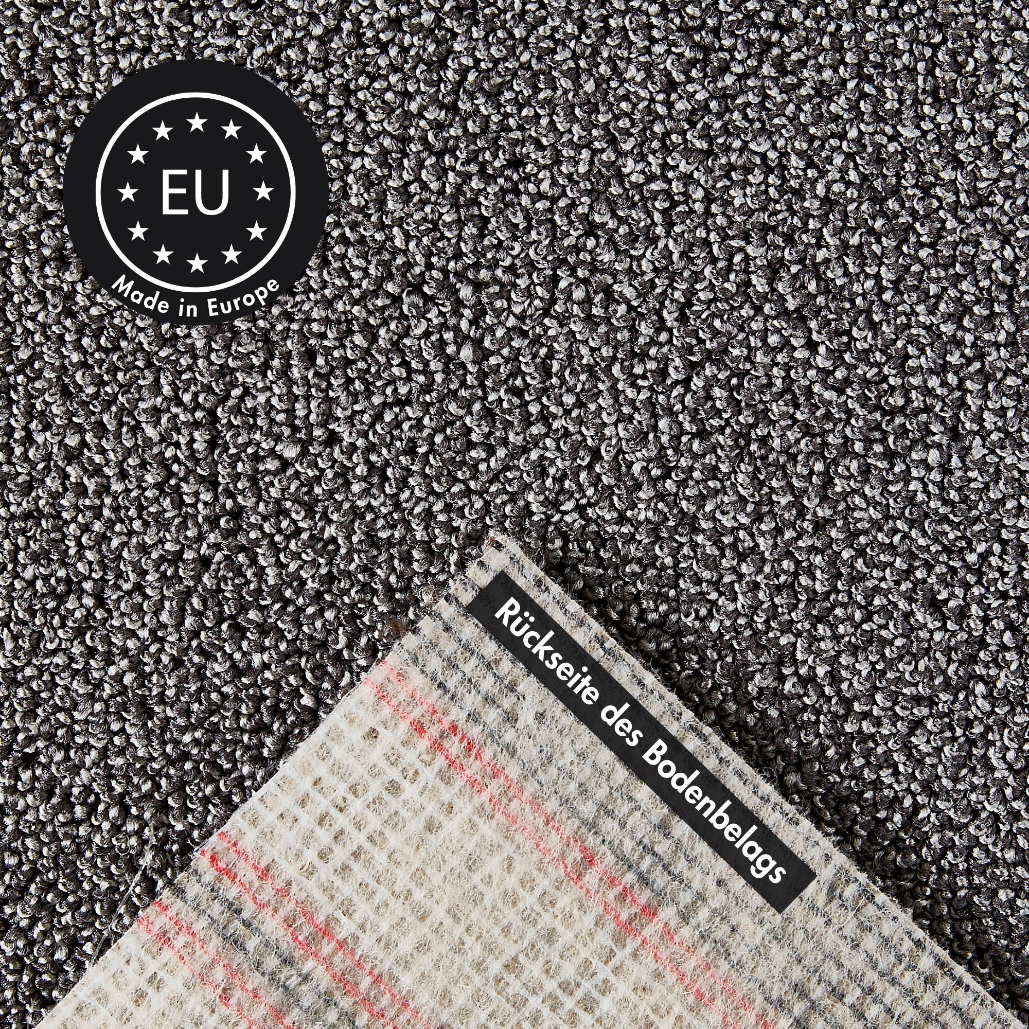 Andiamo Teppichboden »Rubinoy, Schlinge, Made in Belgium«, rechteckig, 0,8 mm Höhe, Breite 400 cm oder 500 cm, Wohnzimmer, strapazierfähig & robust