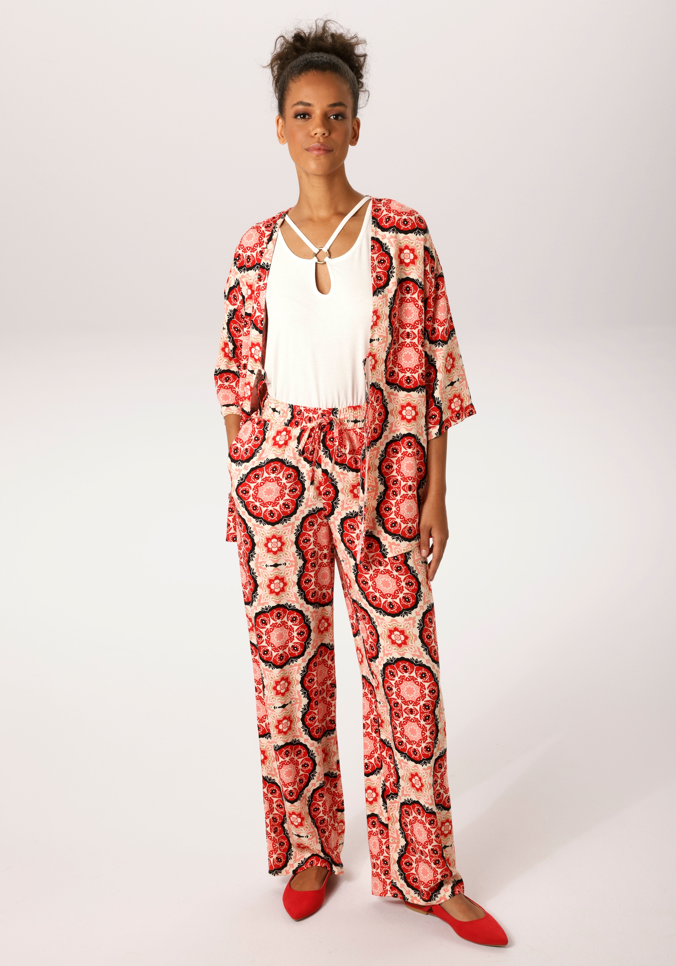 Aniston CASUAL Blusenkimono mit fantasievollem Mandala-Druck - NEUE KOLLEKTION