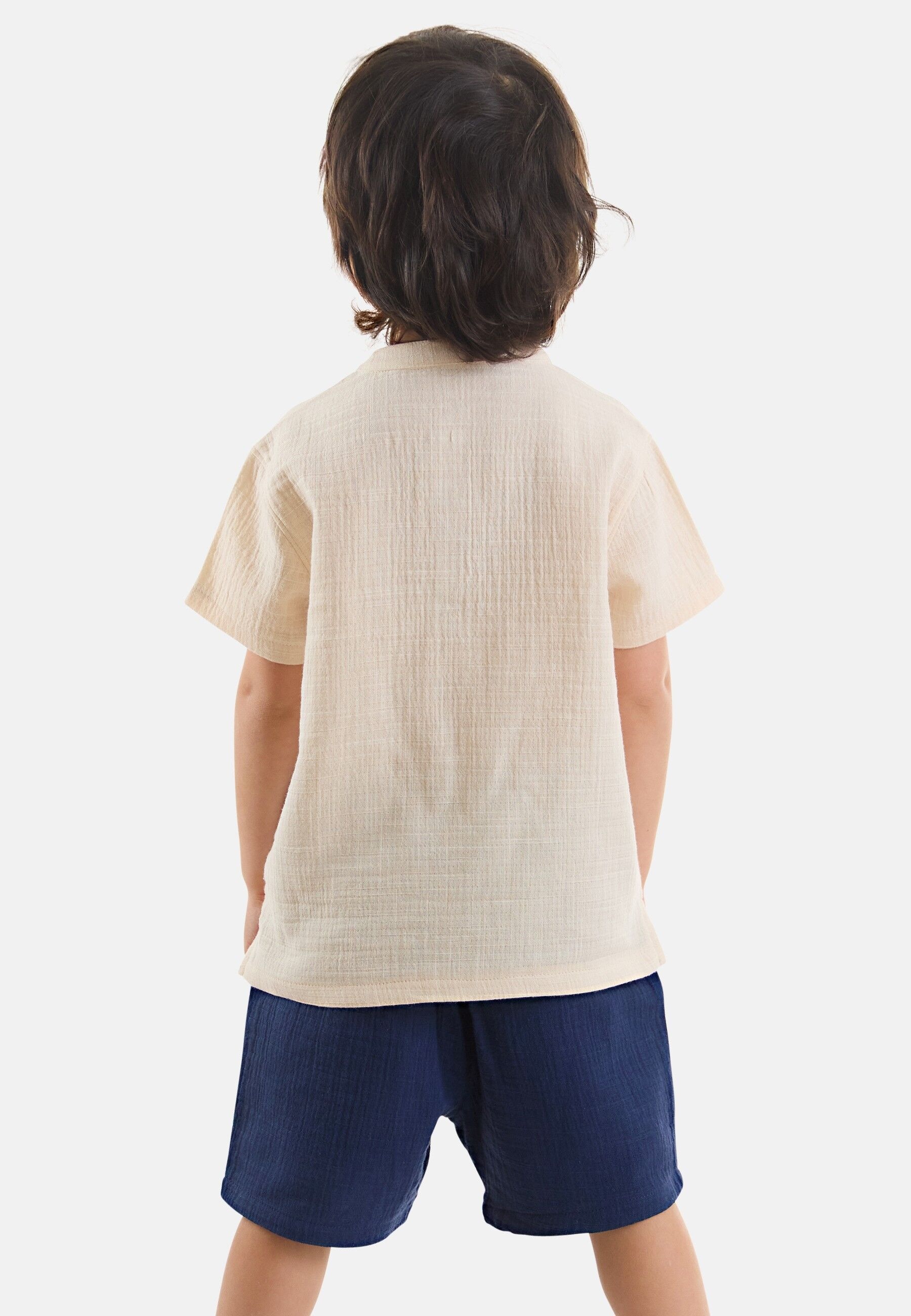 Denokids Hausanzug »Handsome Muslin«, (2 tlg.), mit Mandarin-Kragen