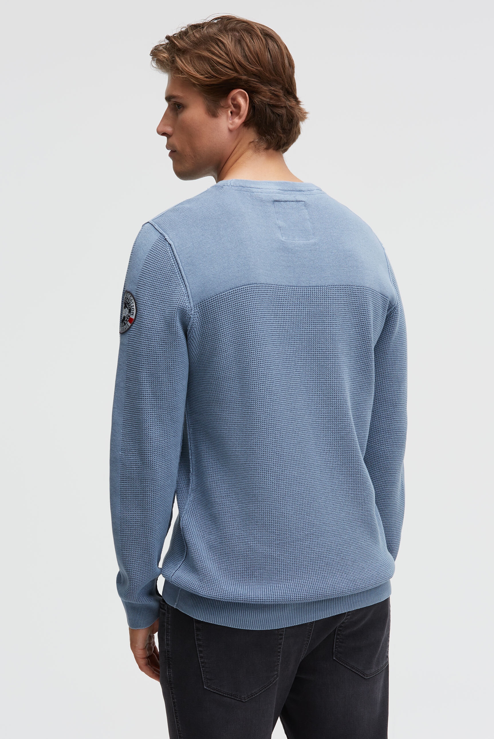 CAMP DAVID Rundhalspullover mit nach außen gekehrten Nähten