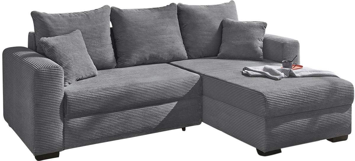 Thumbnail - Jockenhöfer Gruppe Ecksofa "Elmau L-Form, B: 235 cm" mit Bettfunktion, Bettkasten & 2 Zierkissen