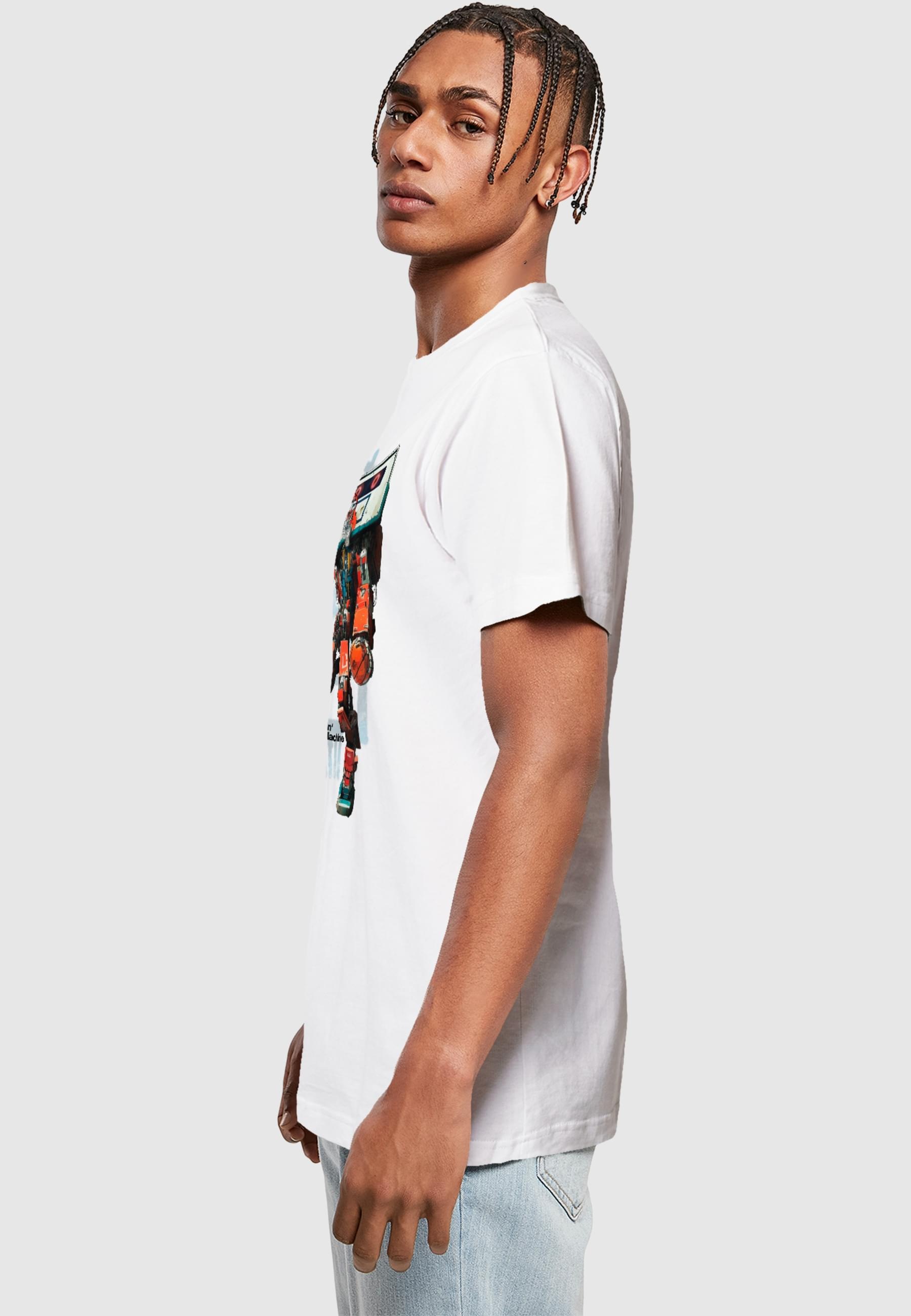 MisterTee T-Shirt »MisterTee Herren Bball Robot Tee«, (1 tlg.)