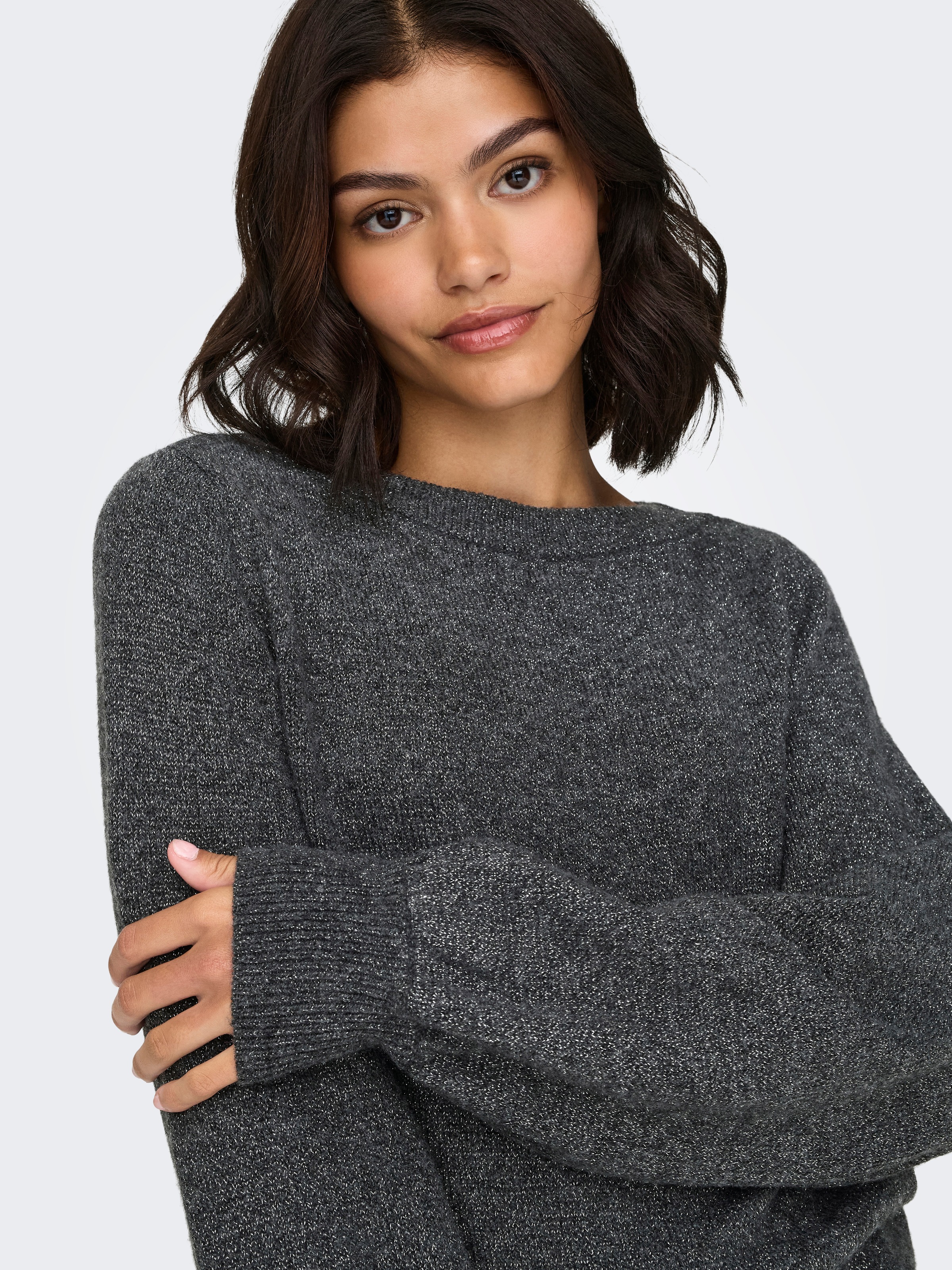 JDY Strickpullover »JDYRUE GLITTER L/S BOAT PULLOVE KNT NOOS«, mit Glitzer-Effekt