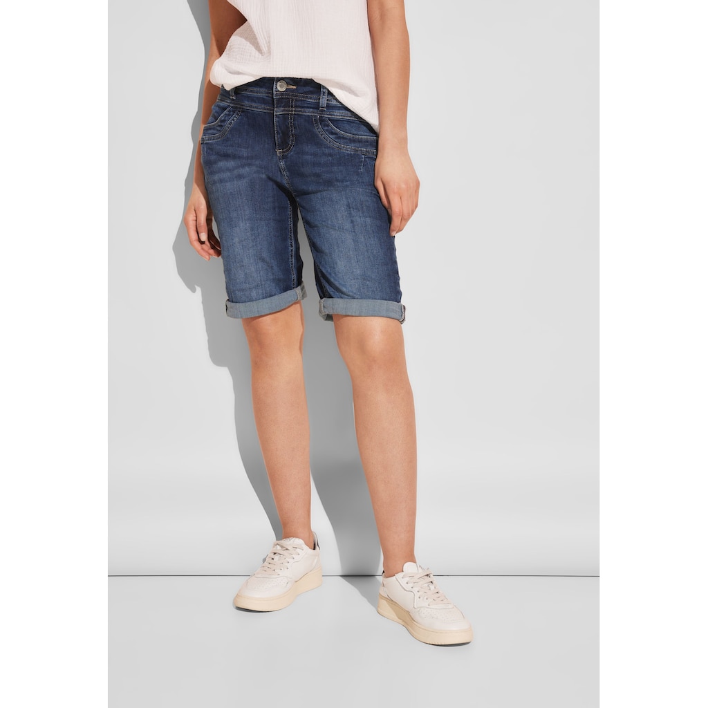 STREET ONE Gerade Jeans, softer Materialmix