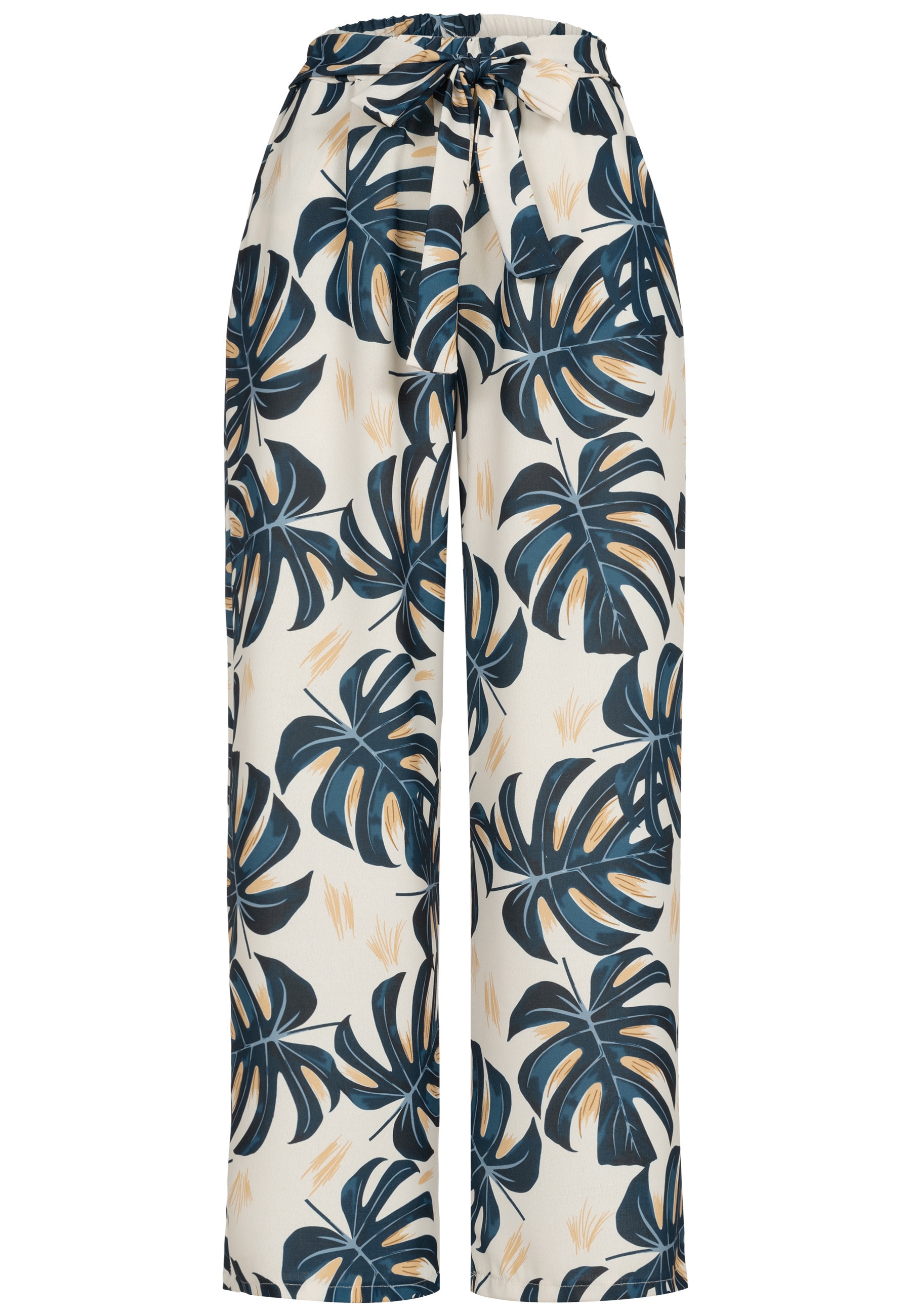 CLOUD 5IVE Stoffhose "CLOUD 5IVE Summer Pants with palm print and tie belt"