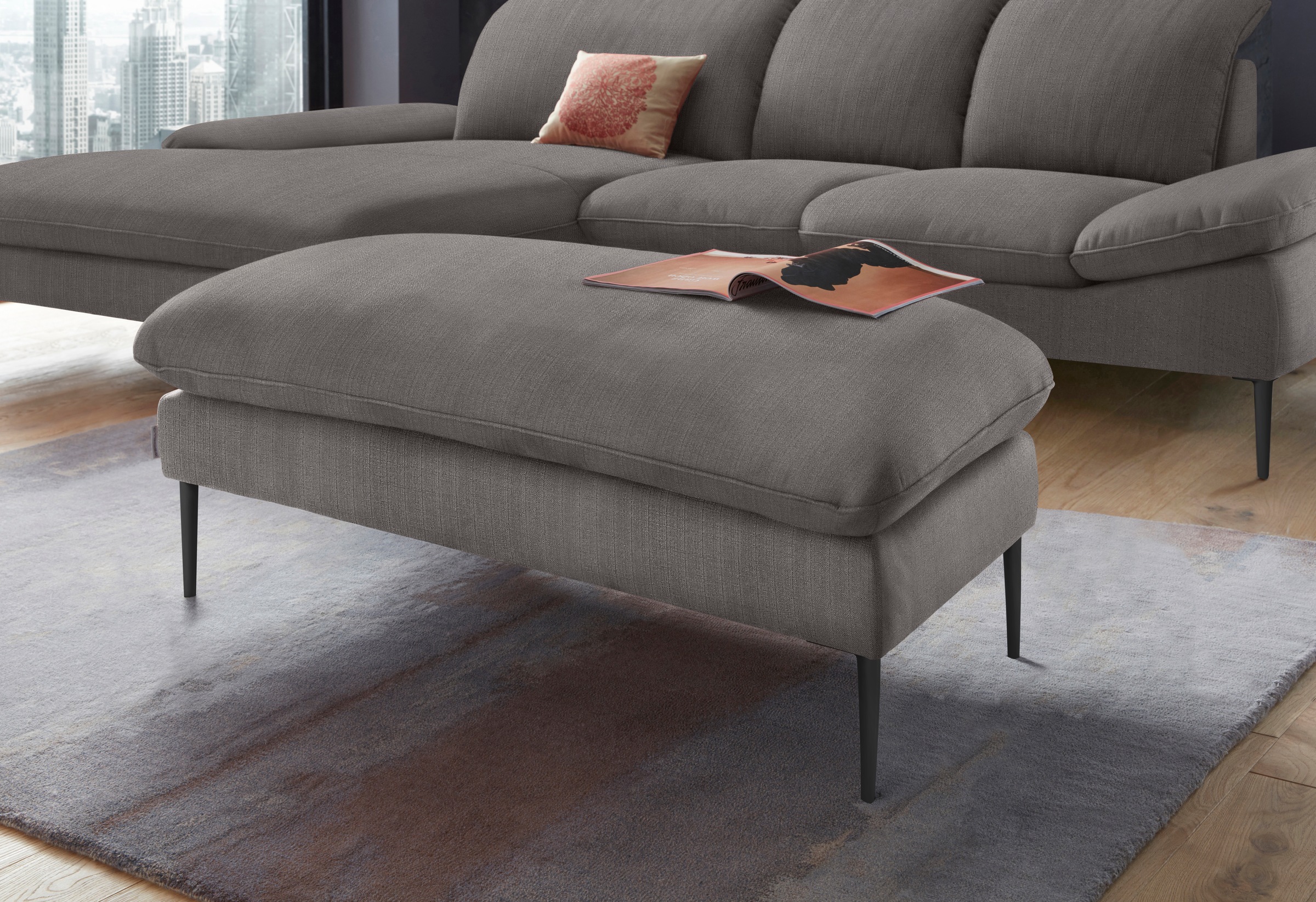 W.SCHILLIG Hocker "enjoy&MORE", Füße schwarz pulverbeschichtet, Breite 106 günstig online kaufen