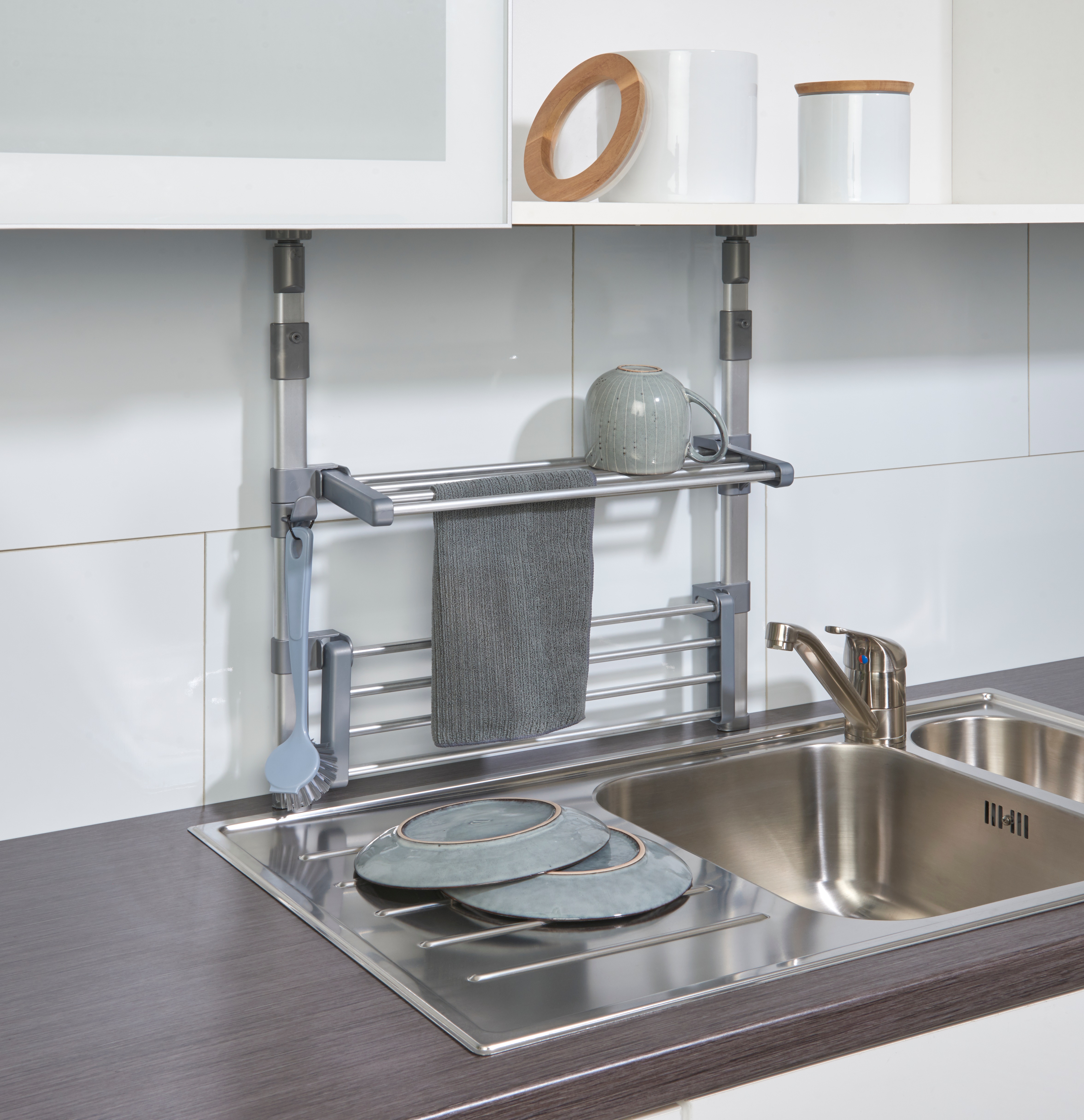 Thumbnail - Ruco Teleskopregal zwischen Oberschrank und Arbeitsplatte klemmen, höhenverstellbar