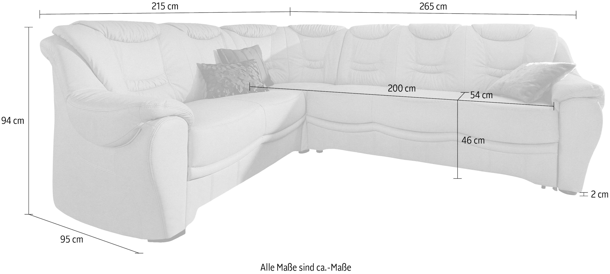 sit&more Ecksofa »Benson L-Form«, wahlweise mit Bettfunktion