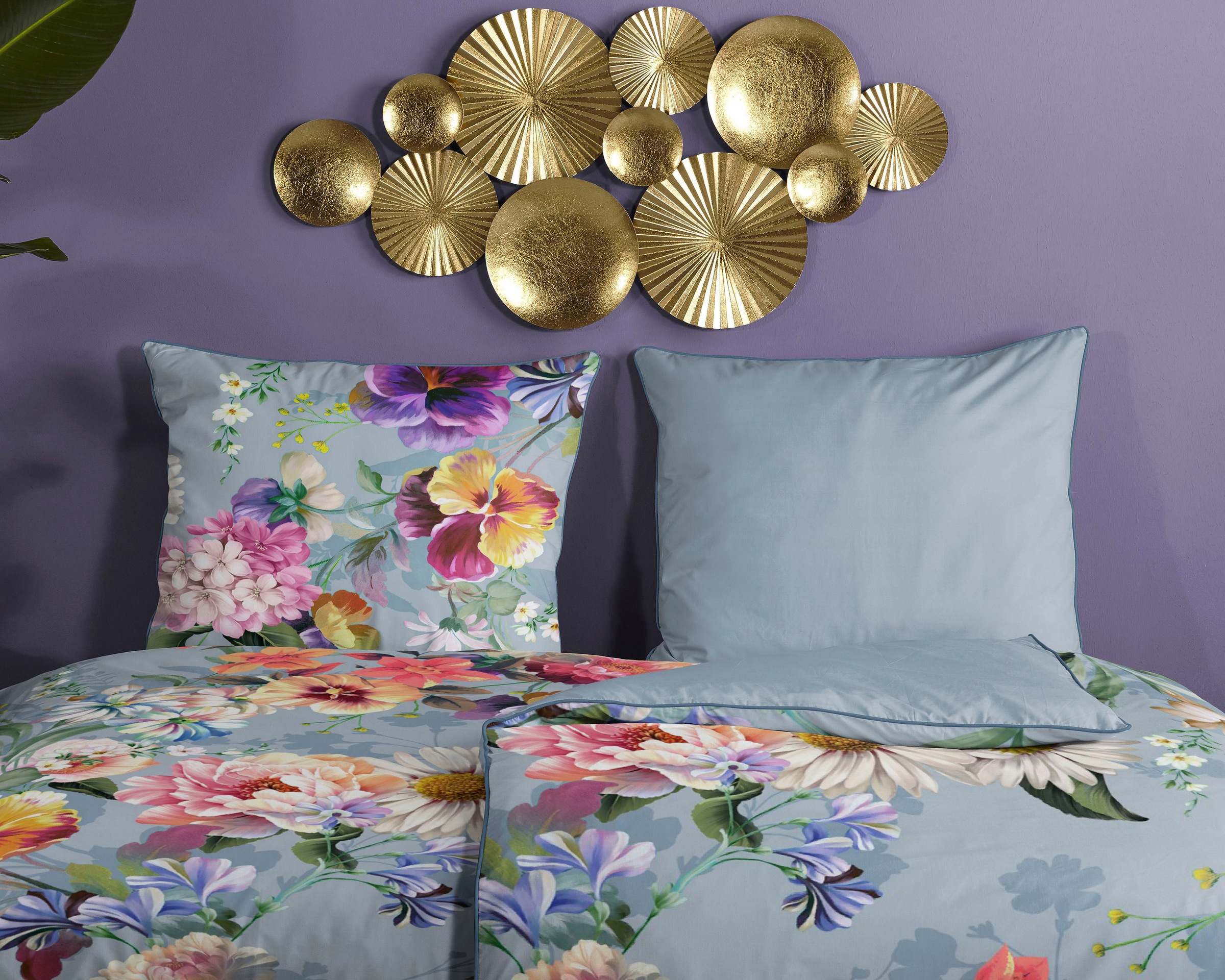 Descanso "Novara" 2 Stk. Baumwolle, Satin, 135x200, Biese, Reißverschluss, günstig online kaufen