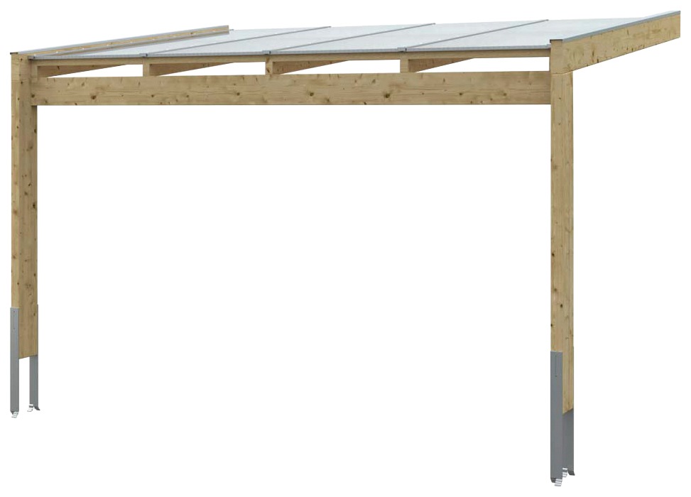Skan Holz Terrassenüberdachung Novara 450 cm x 309 cm unbehandelt günstig online kaufen