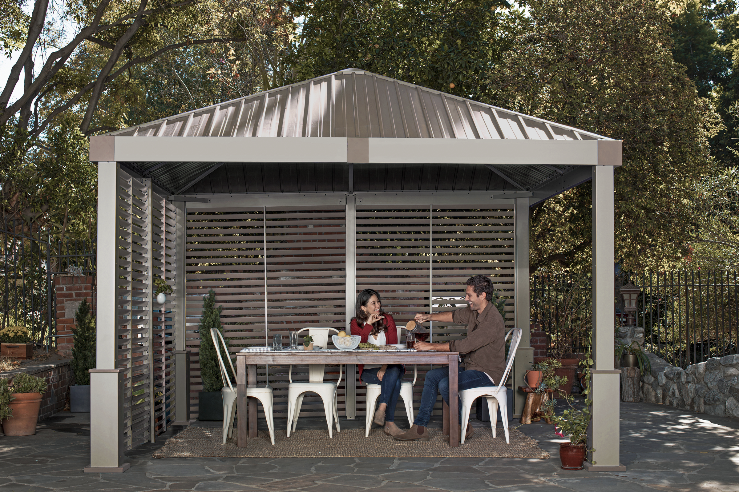 Sojag Pavillon "Nanda", (Set), BxTxH: 368x368x313 cm, inkl. Westmann Heizst günstig online kaufen