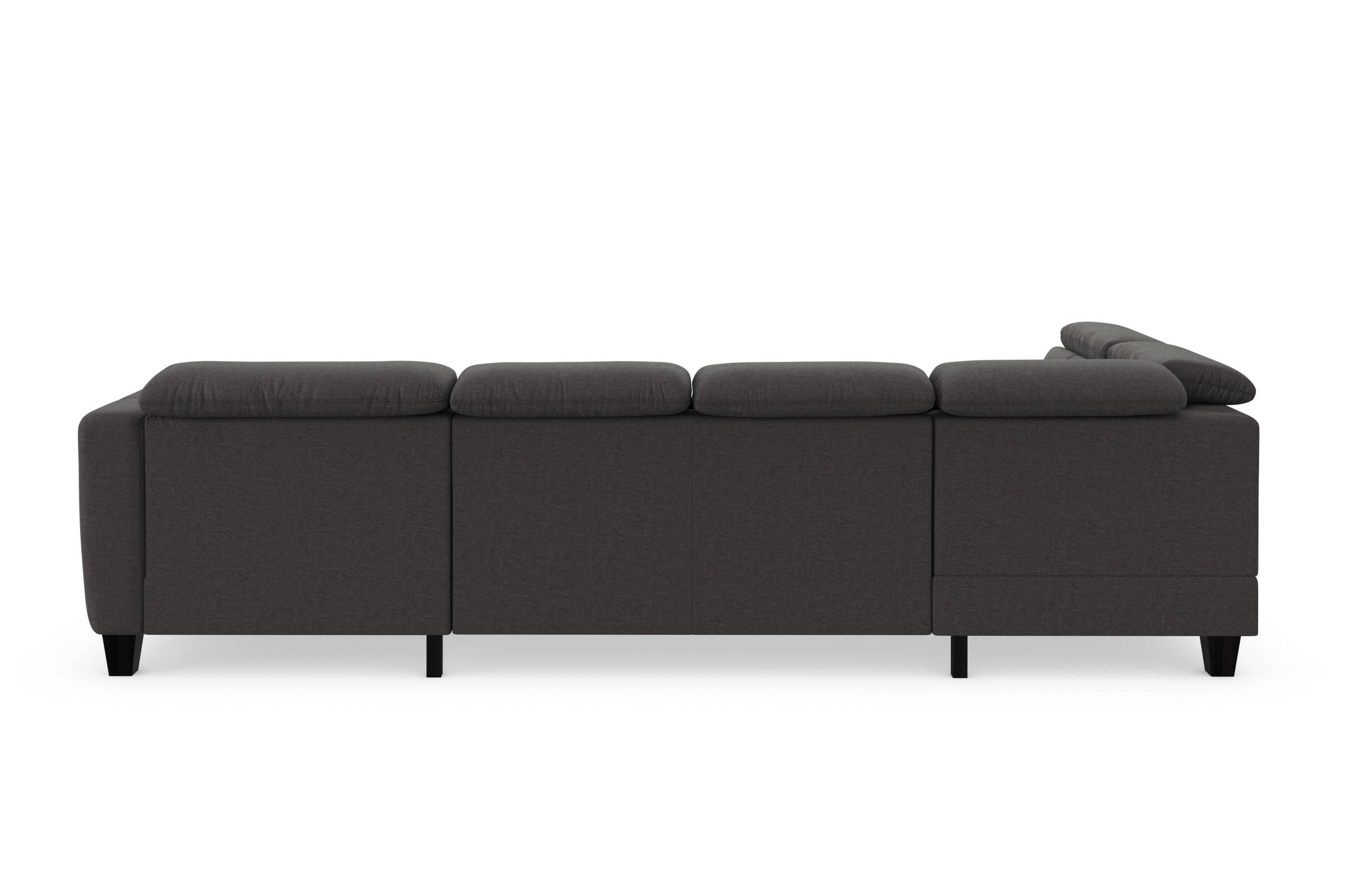 Wohnlandschaft SIT & MORE "Belluci U-Form", grau (fango), B:321cm H:85cm T:195cm, Sofas, Wohnlandschaft, Kopfteilverstellung und Federkern, wahlweise mit Bettfunktion 3