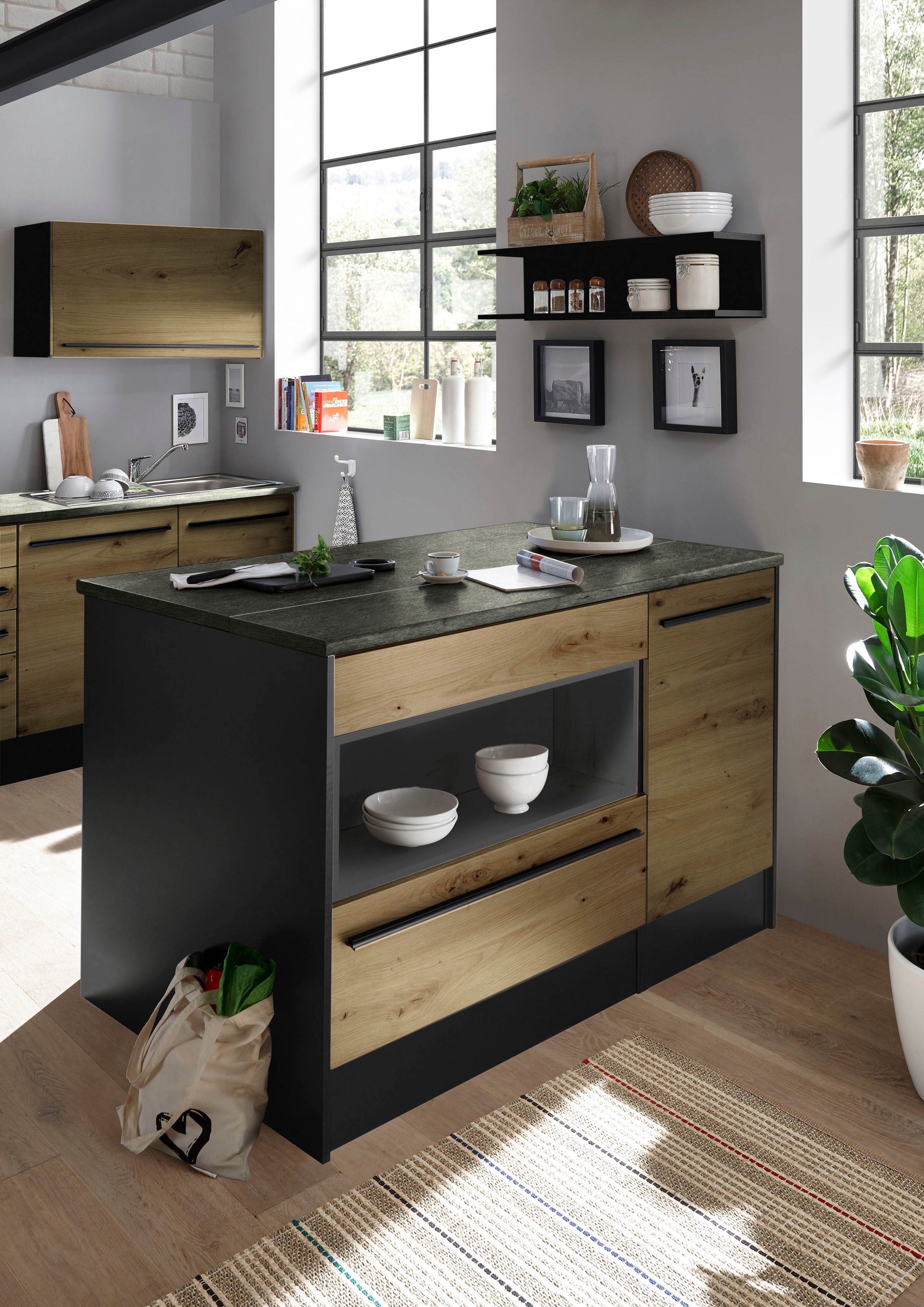 BASIC by Balculina Kücheninsel "Jazz Kücheninsel" Breite 145 cm, Türen und günstig online kaufen