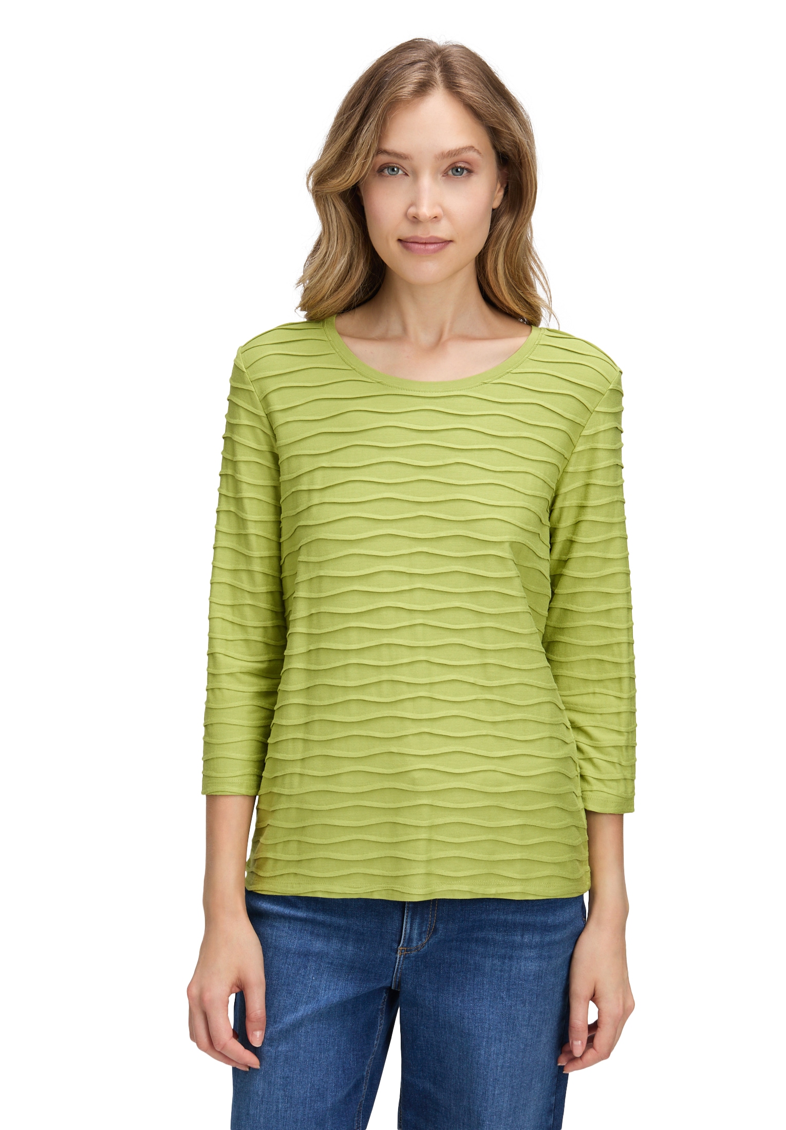 Betty Barclay 3/4-Arm-Shirt "Damen Basic Shirt mit Wellenstruktur" 1 Stk. t günstig online kaufen
